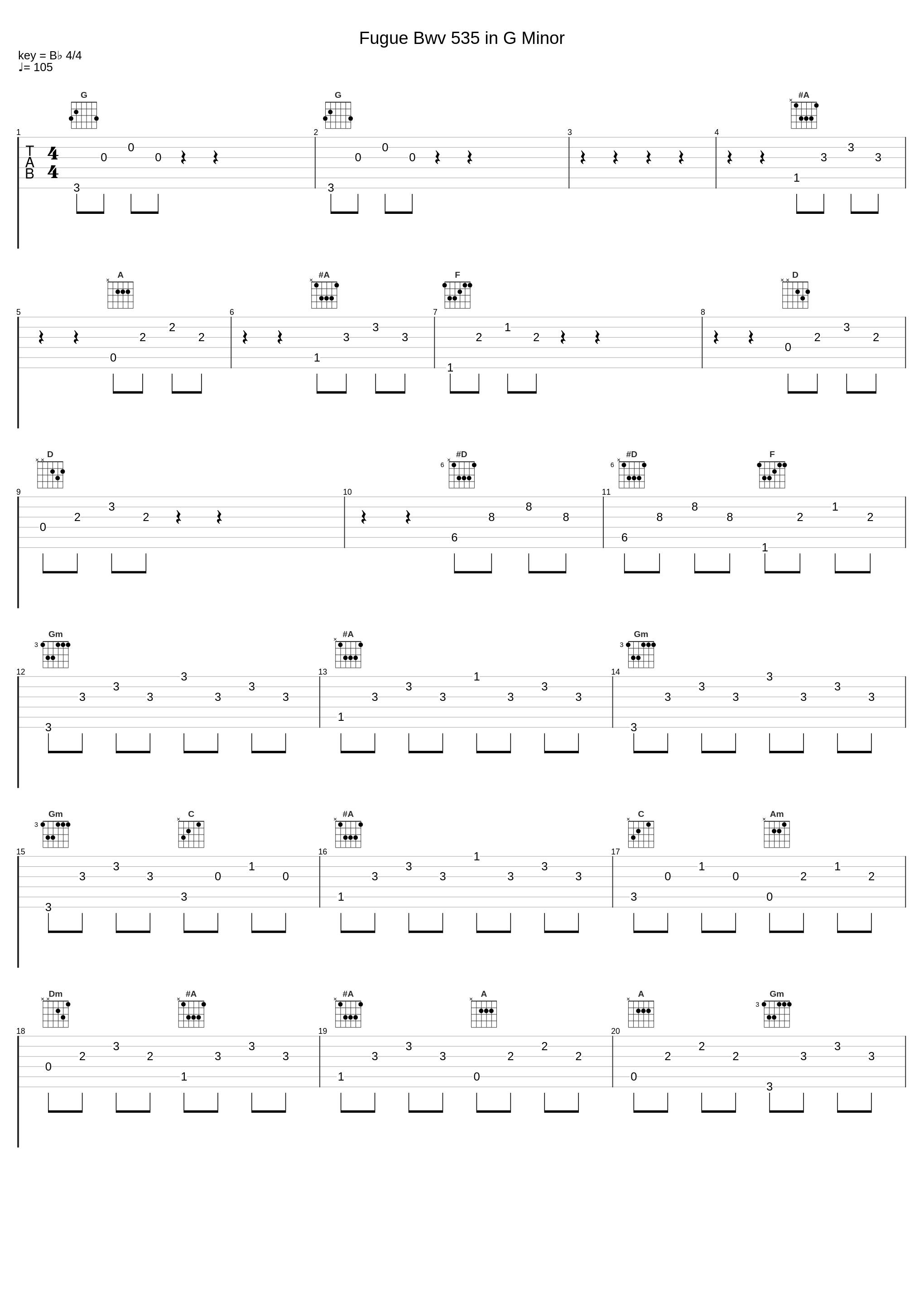 Fugue Bwv 535 in G Minor_Johann Sebastian Bach_1