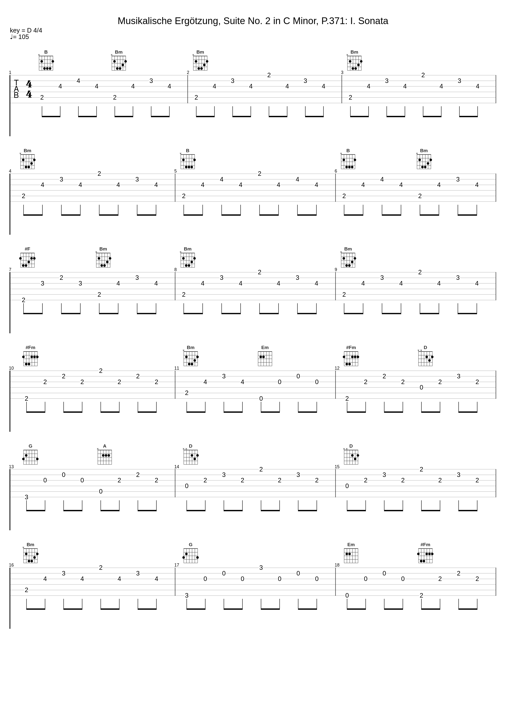 Musikalische Ergötzung, Suite No. 2 in C Minor, P.371: I. Sonata_Harmonie Universelle,Johann Pachelbel_1