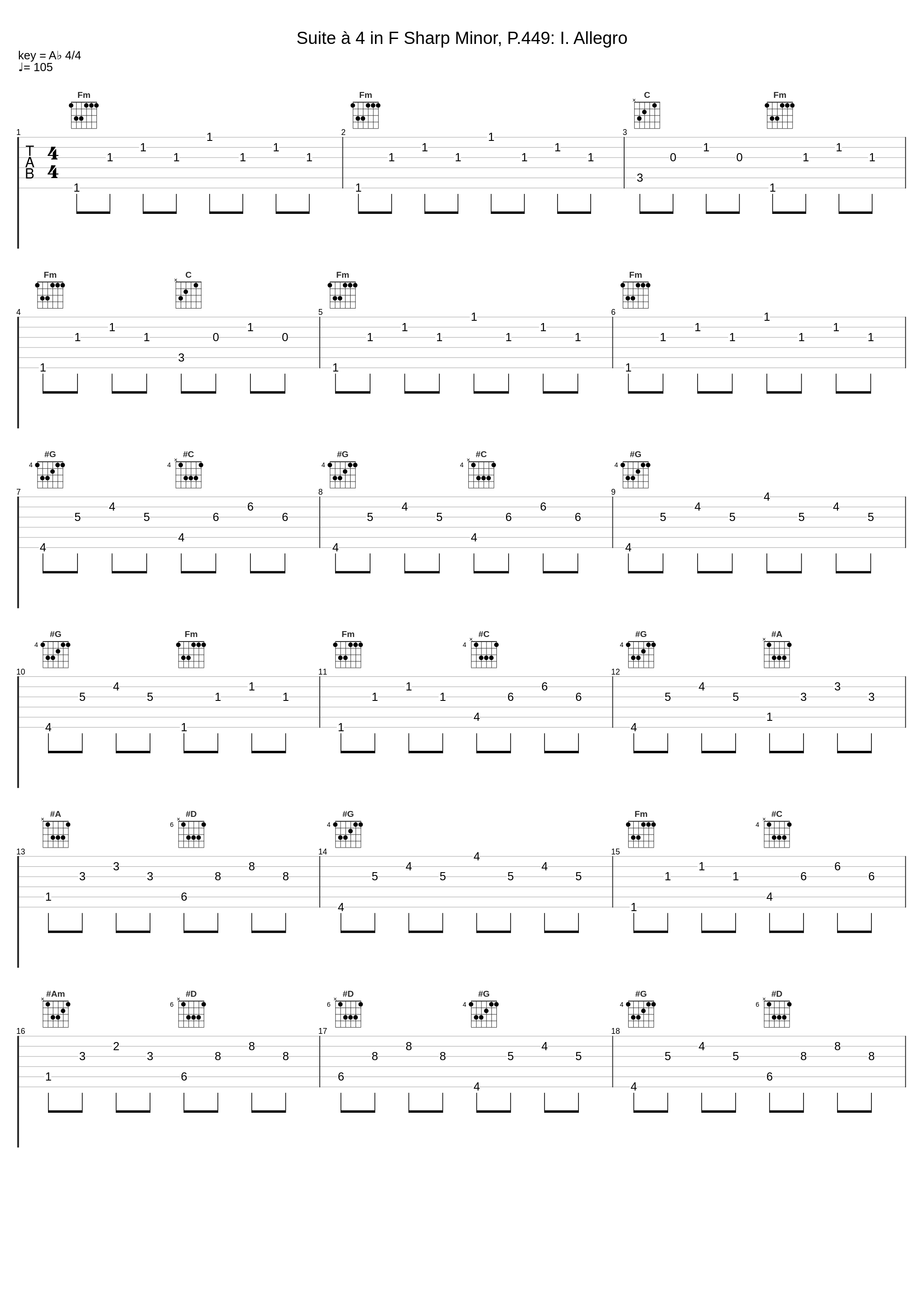 Suite à 4 in F Sharp Minor, P.449: I. Allegro_Harmonie Universelle,Johann Pachelbel_1