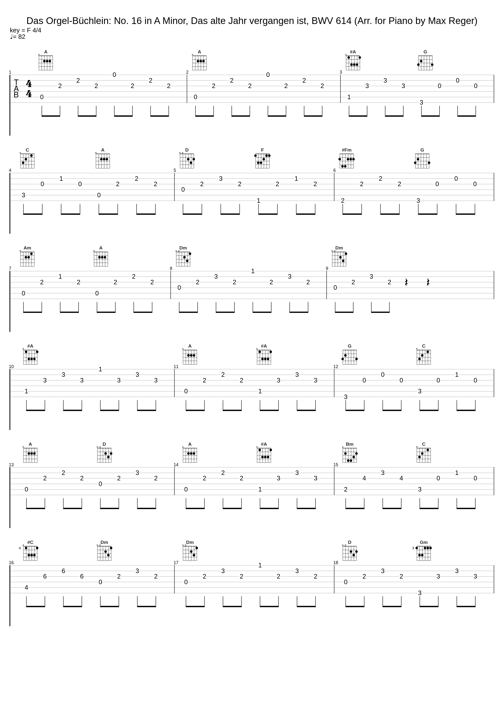 Das Orgel-Büchlein: No. 16 in A Minor, Das alte Jahr vergangen ist, BWV 614 (Arr. for Piano by Max Reger)_Gottfried Hemetsberger,Johann Sebastian Bach_1