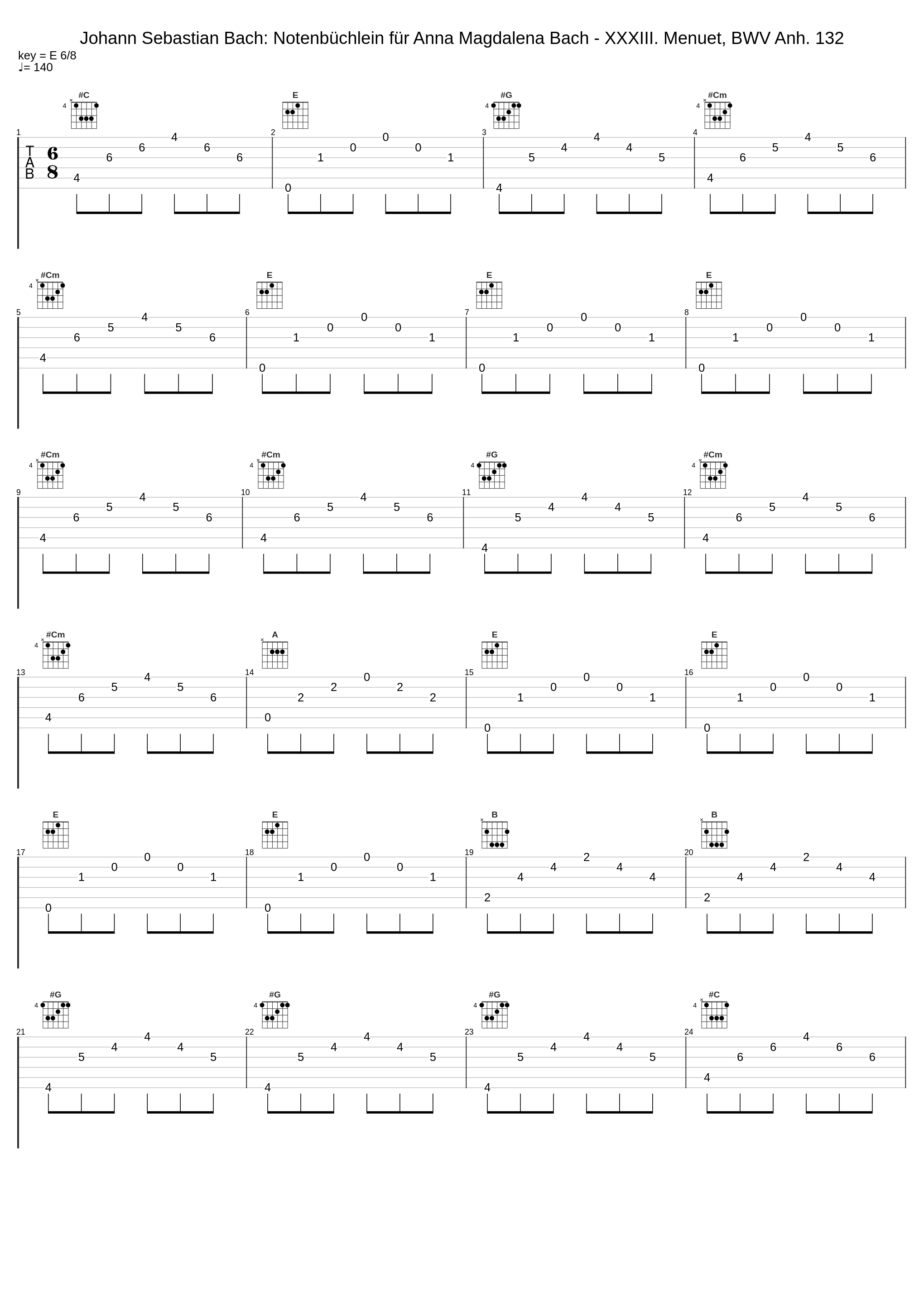 Johann Sebastian Bach: Notenbüchlein für Anna Magdalena Bach - XXXIII. Menuet, BWV Anh. 132_Johann Sebastian Bach_1