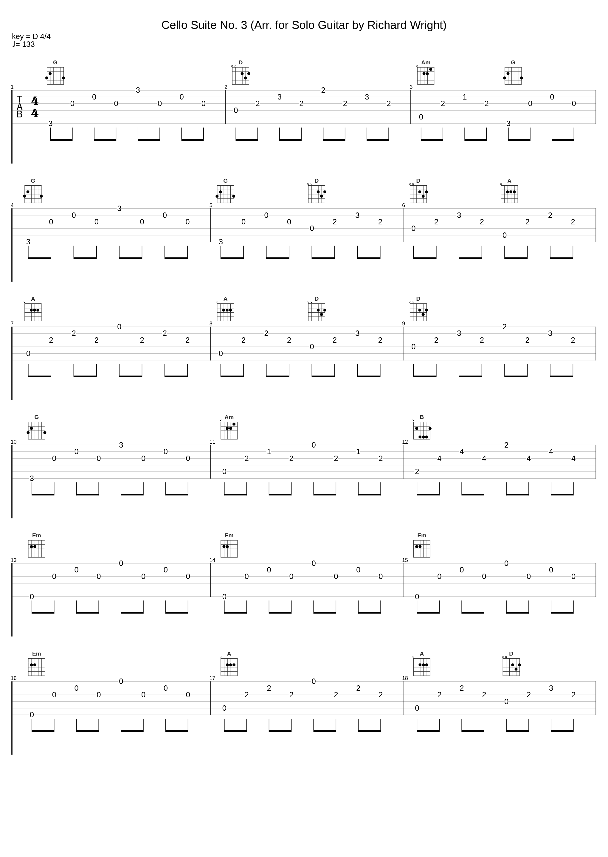 Cello Suite No. 3 (Arr. for Solo Guitar by Richard Wright)_Miloš Karadaglić,Johann Sebastian Bach_1