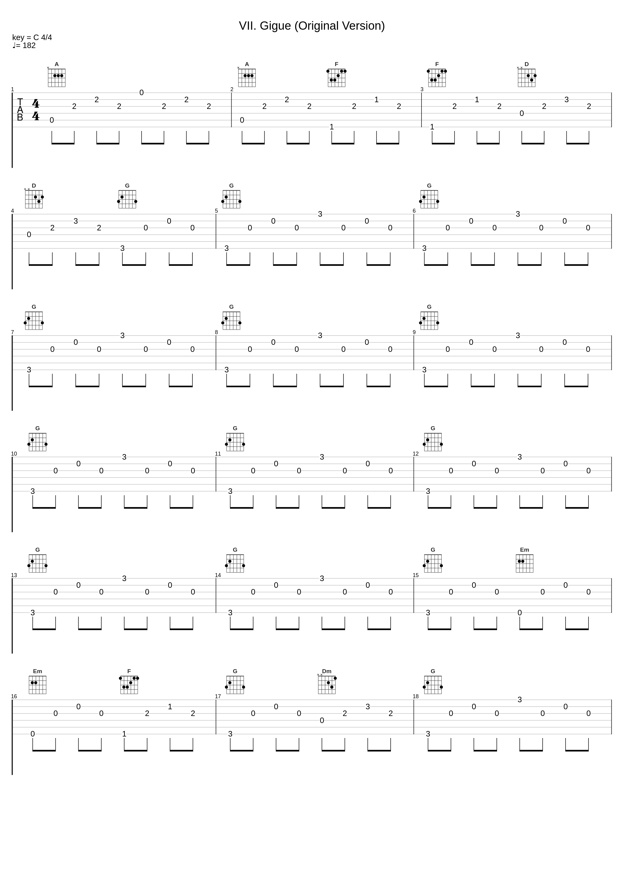 VII. Gigue (Original Version)_Johann Sebastian Bach,C Red_1