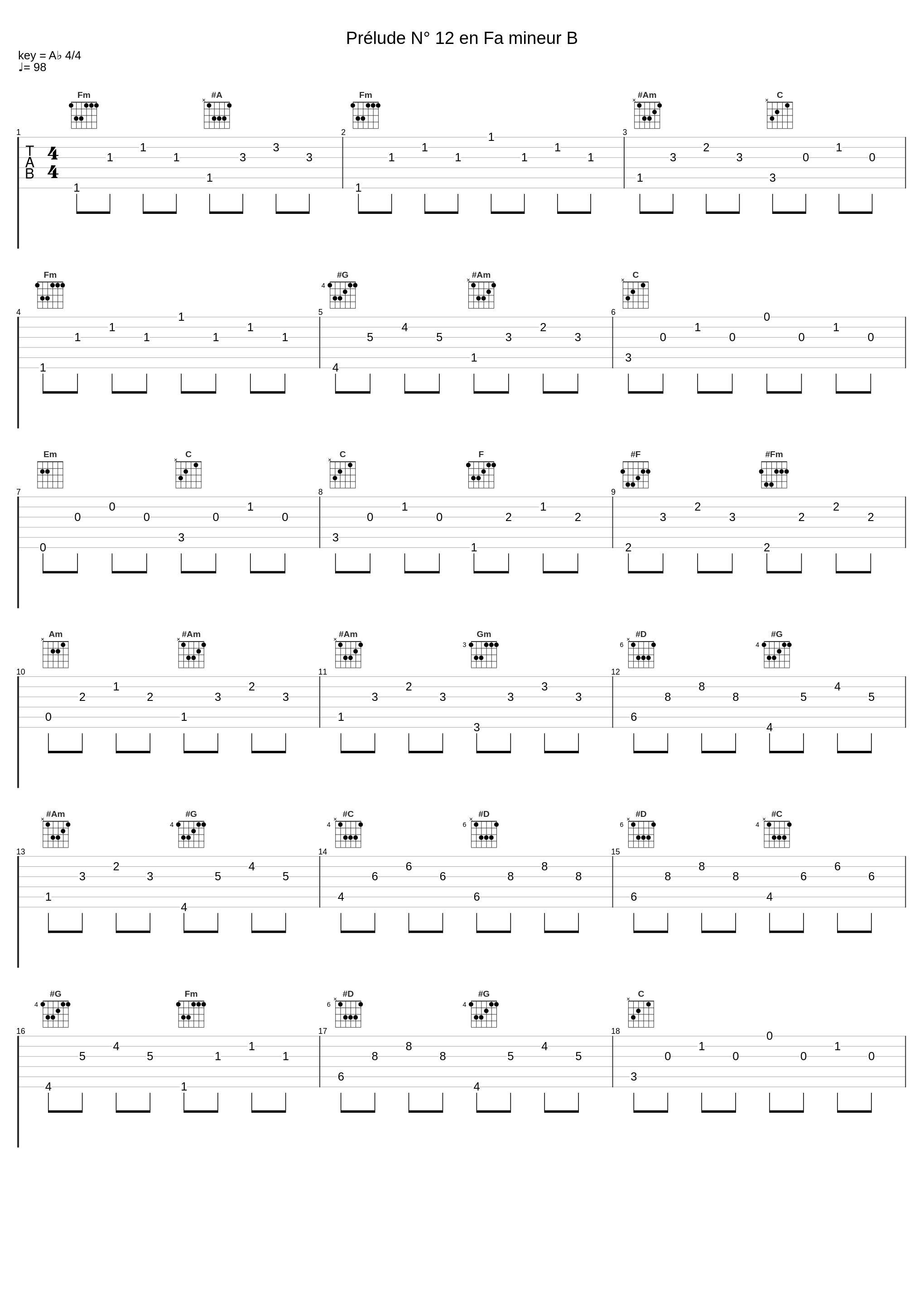 Prélude N° 12 en Fa mineur B_朱晓玫,Johann Sebastian Bach_1