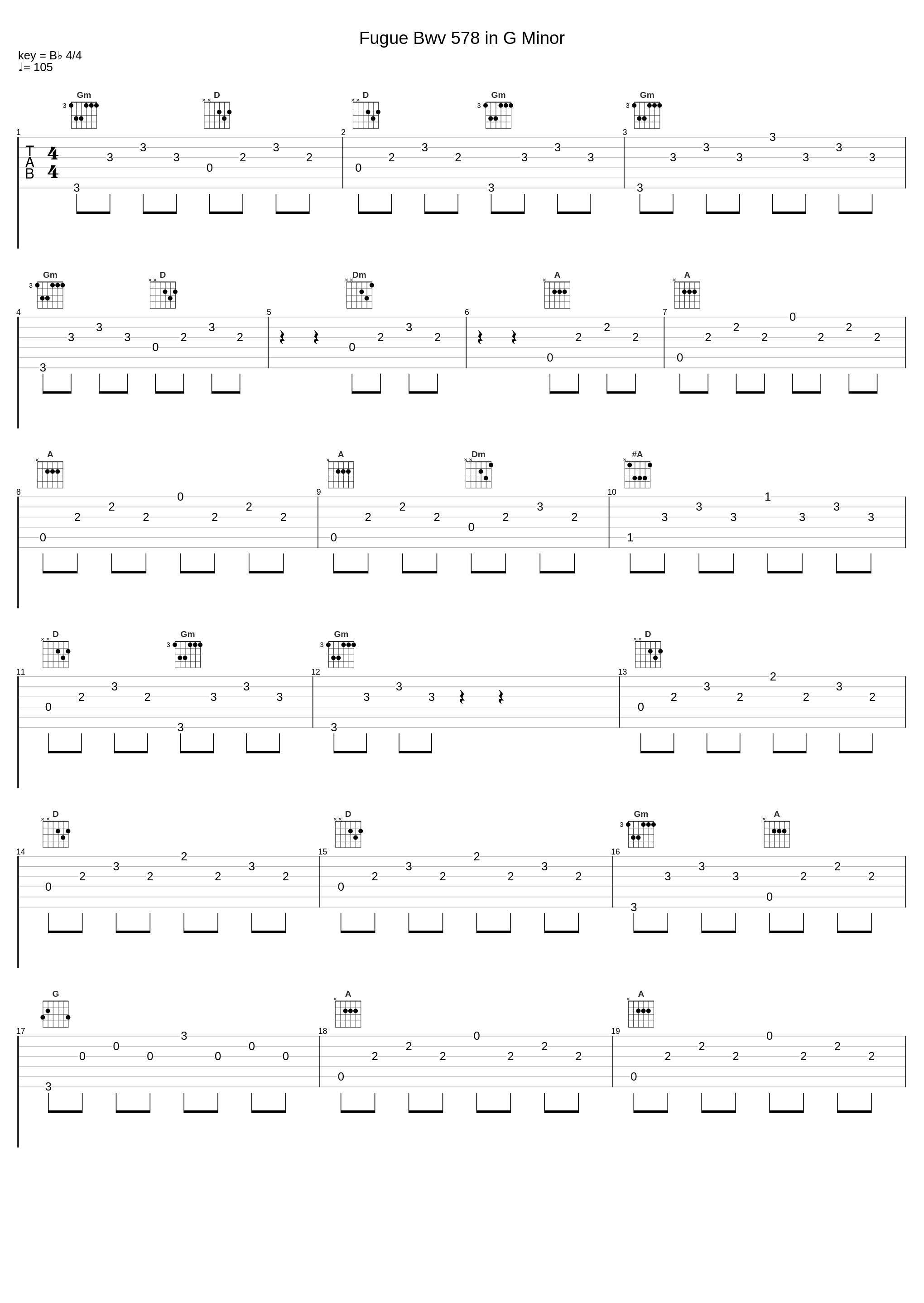 Fugue Bwv 578 in G Minor_Johann Sebastian Bach_1