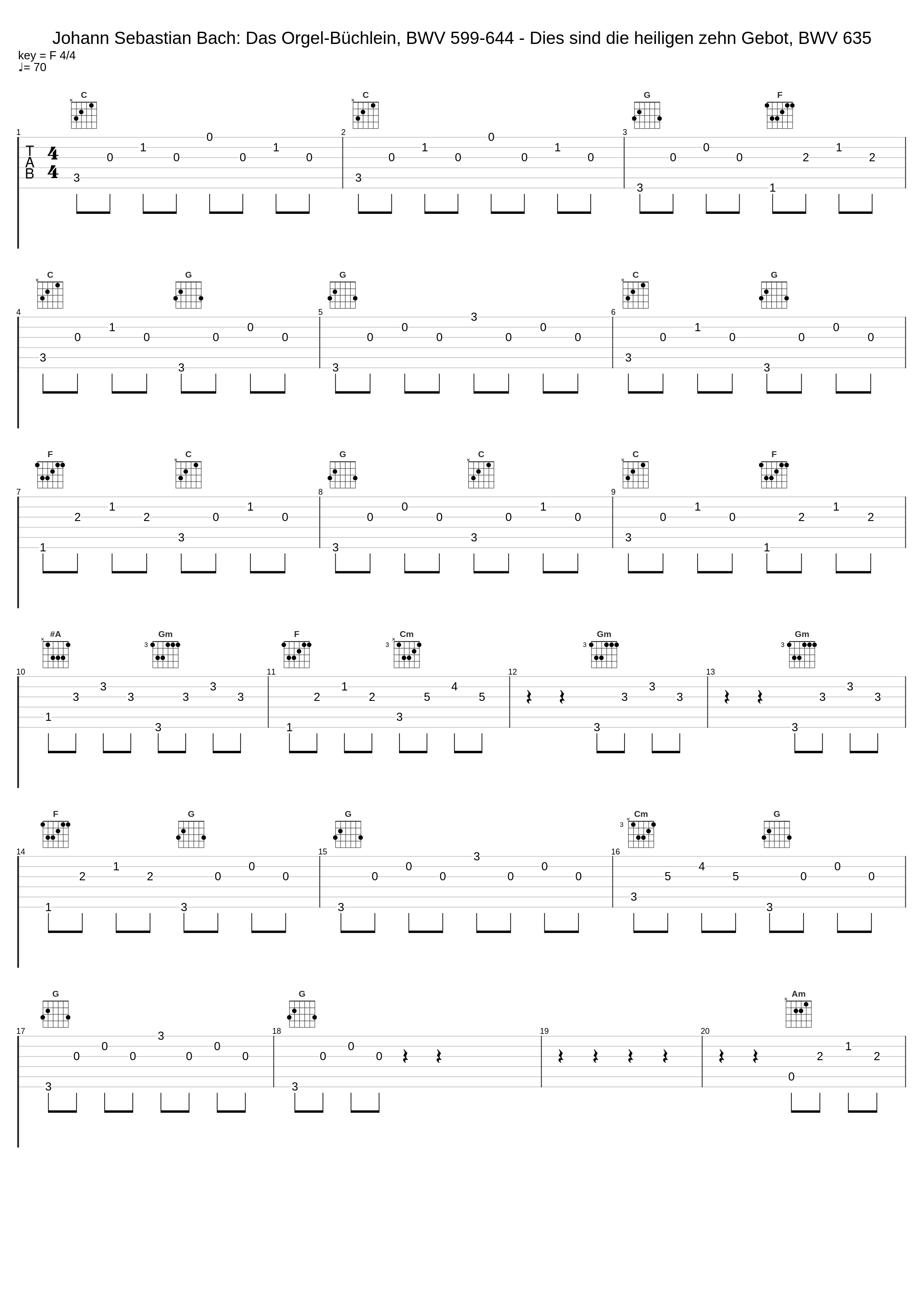 Johann Sebastian Bach: Das Orgel-Büchlein, BWV 599-644 - Dies sind die heiligen zehn Gebot, BWV 635_Johann Sebastian Bach_1