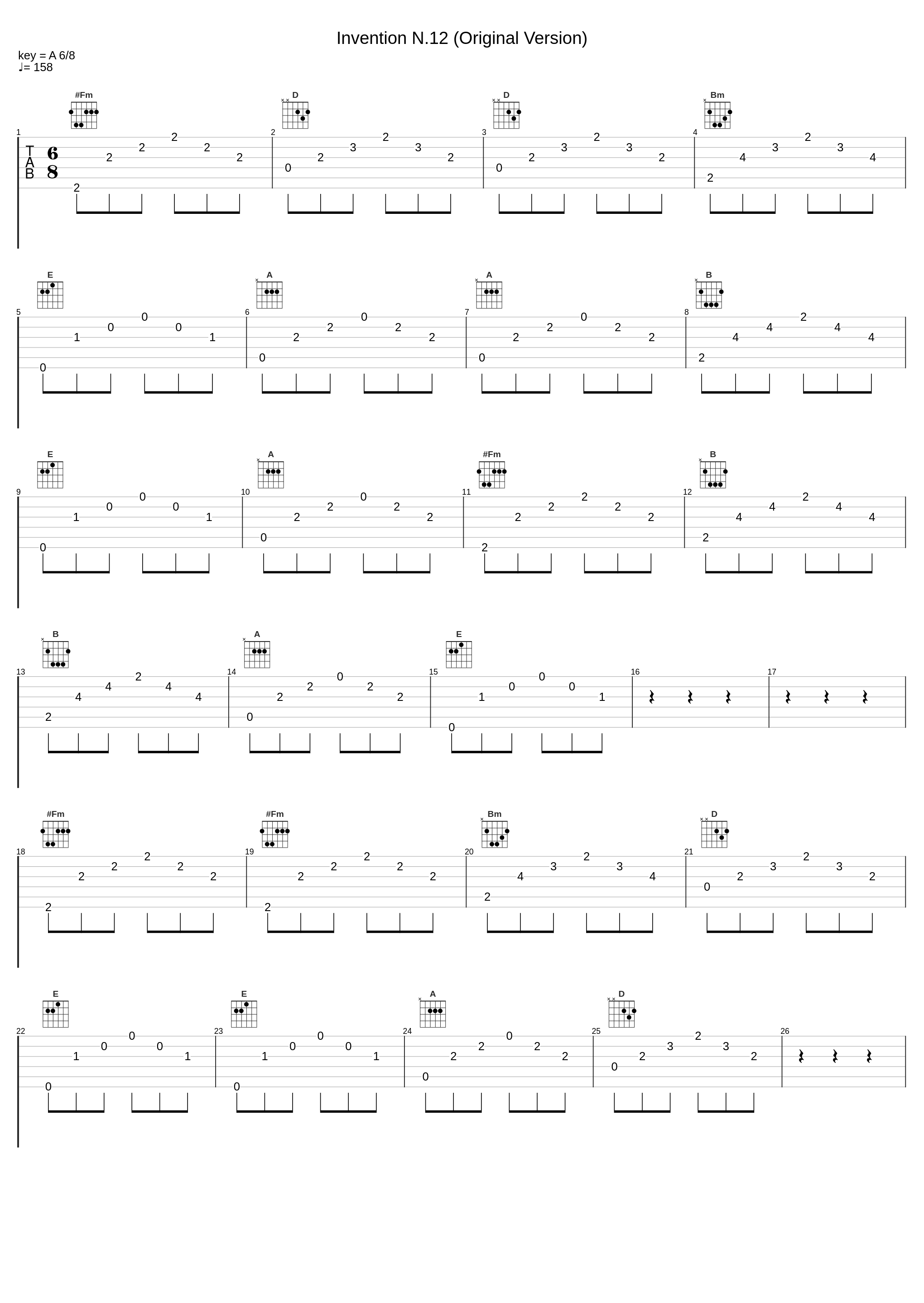 Invention N.12 (Original Version)_Johann Sebastian Bach,C Red_1