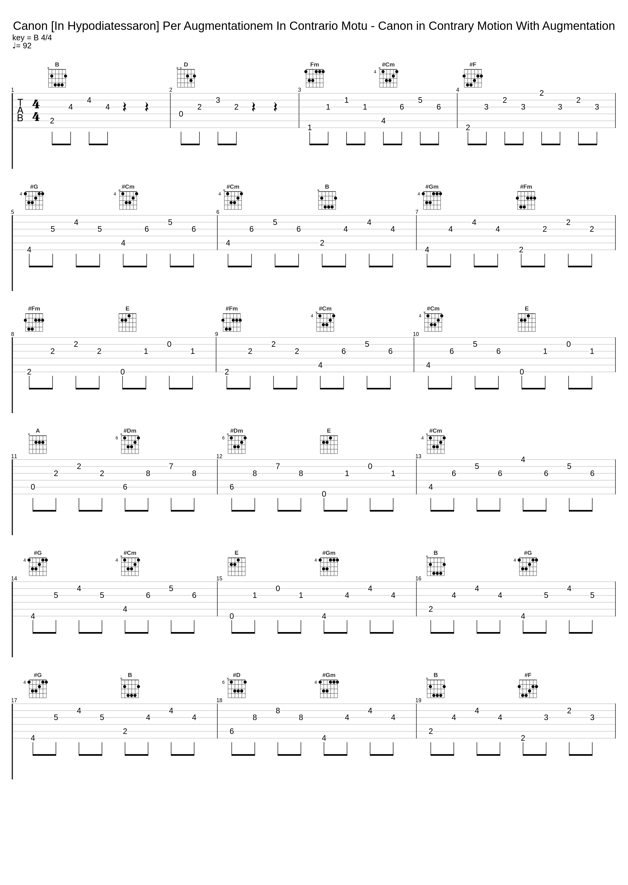 Canon [In Hypodiatessaron] Per Augmentationem In Contrario Motu - Canon in Contrary Motion With Augmentation_Wikman,Johann Sebastian Bach_1