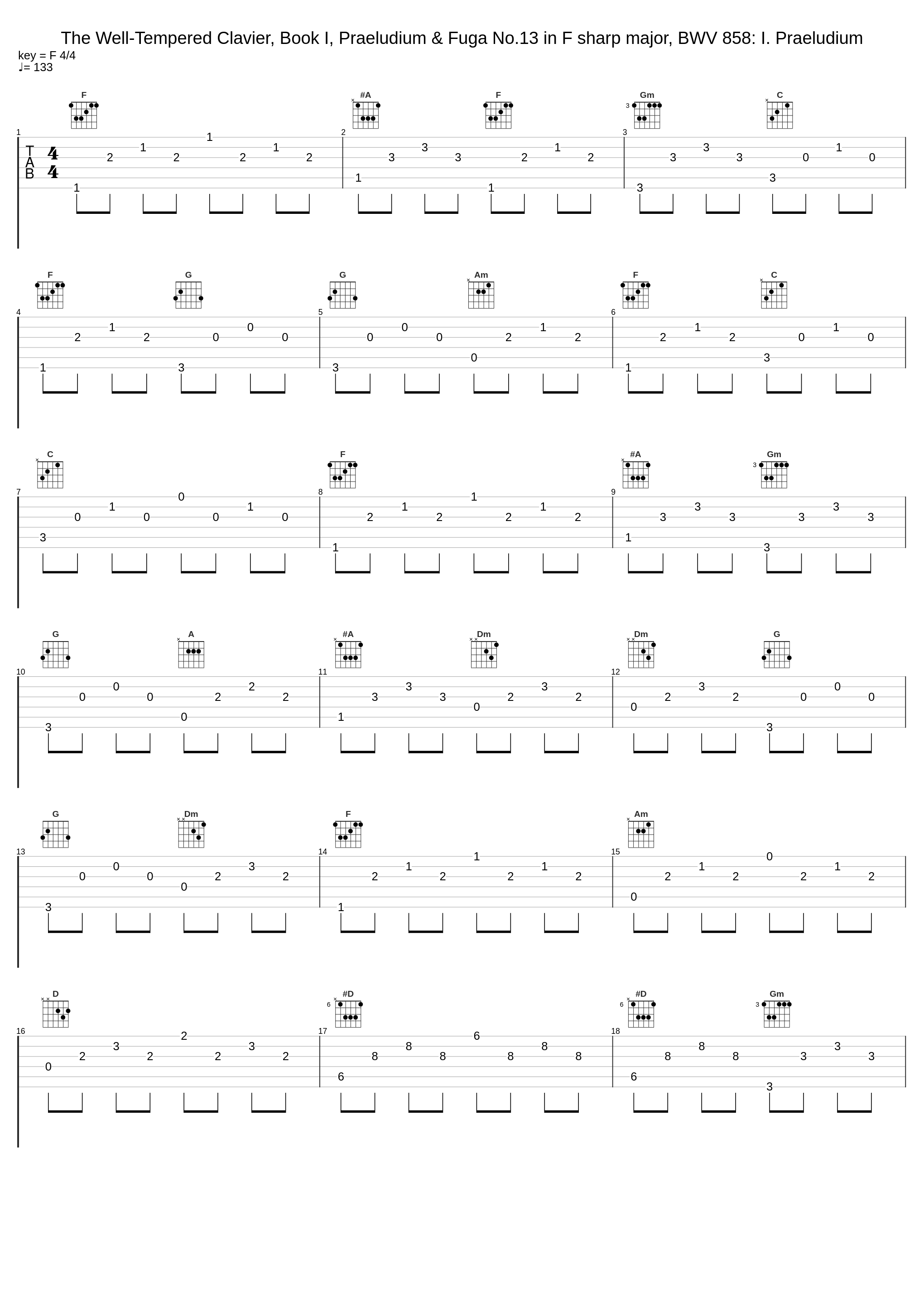 The Well-Tempered Clavier, Book I, Praeludium & Fuga No.13 in F sharp major, BWV 858: I. Praeludium_Gunther Hasselmann,Johann Sebastian Bach_1