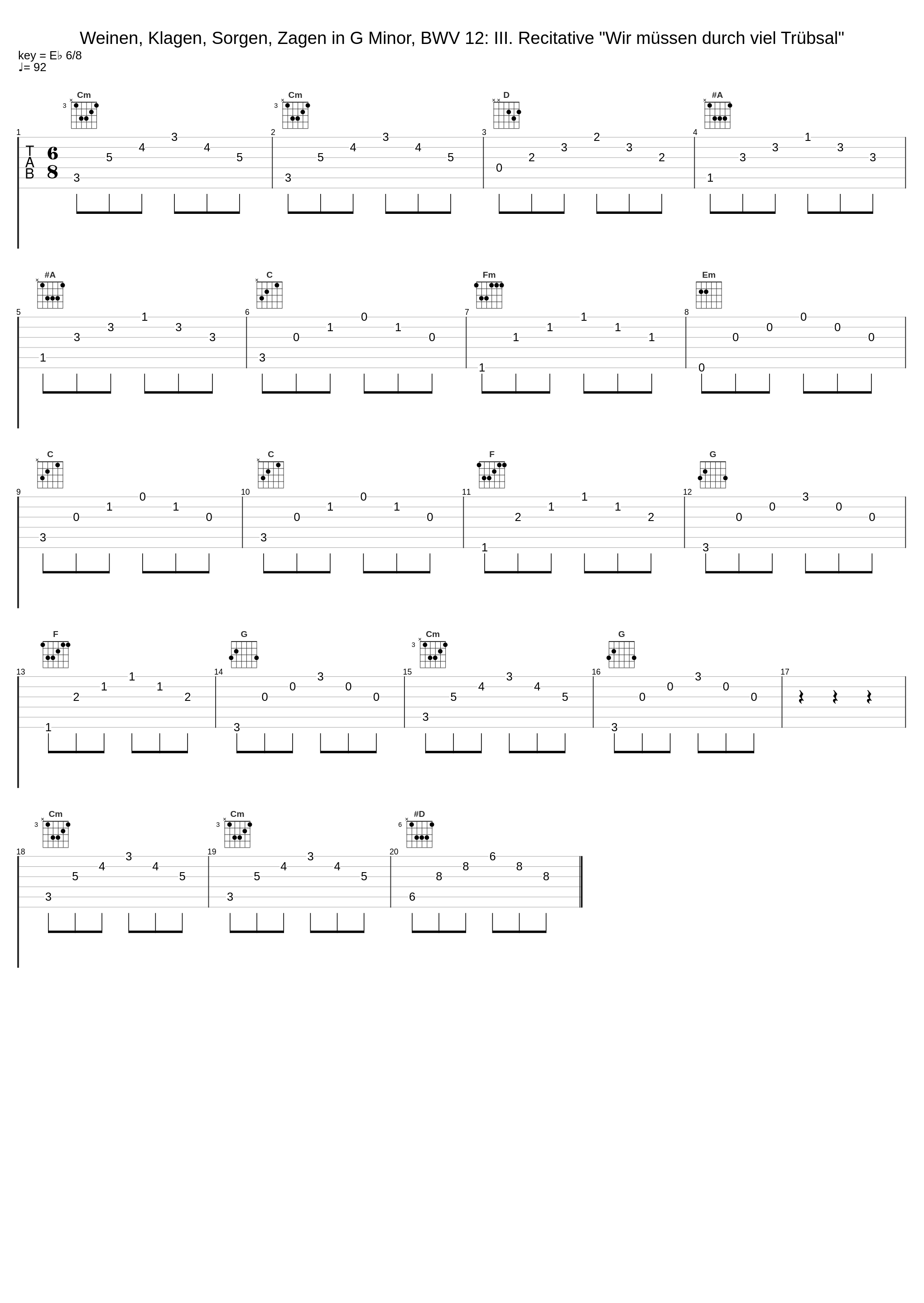 Weinen, Klagen, Sorgen, Zagen in G Minor, BWV 12: III. Recitative "Wir müssen durch viel Trübsal"_Vox Luminis,Lionel Meunier,Daniel Elgersma,Johann Sebastian Bach,Anonymous_1