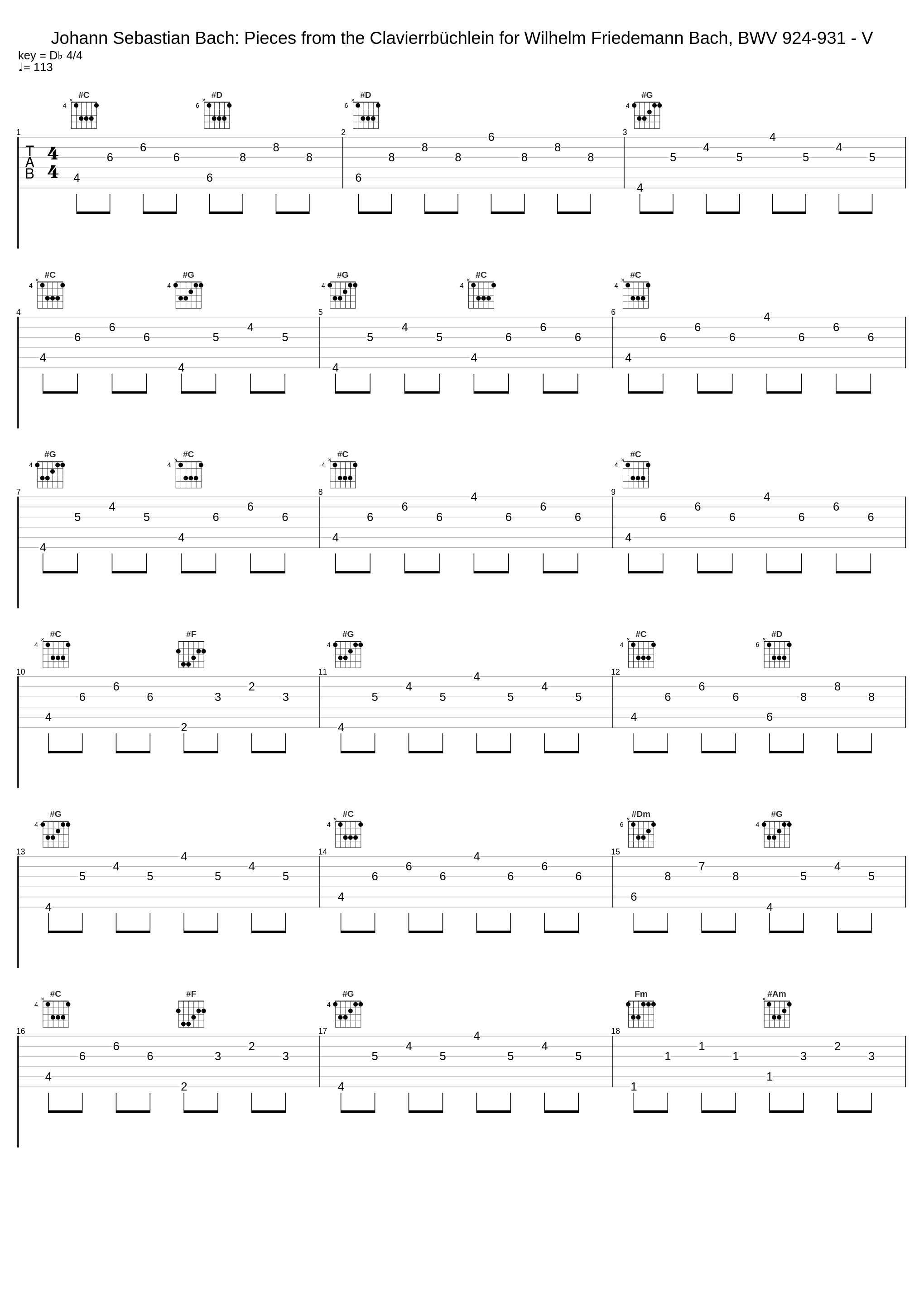 Johann Sebastian Bach: Pieces from the Clavierrbüchlein for Wilhelm Friedemann Bach, BWV 924-931 - V_Johann Sebastian Bach_1