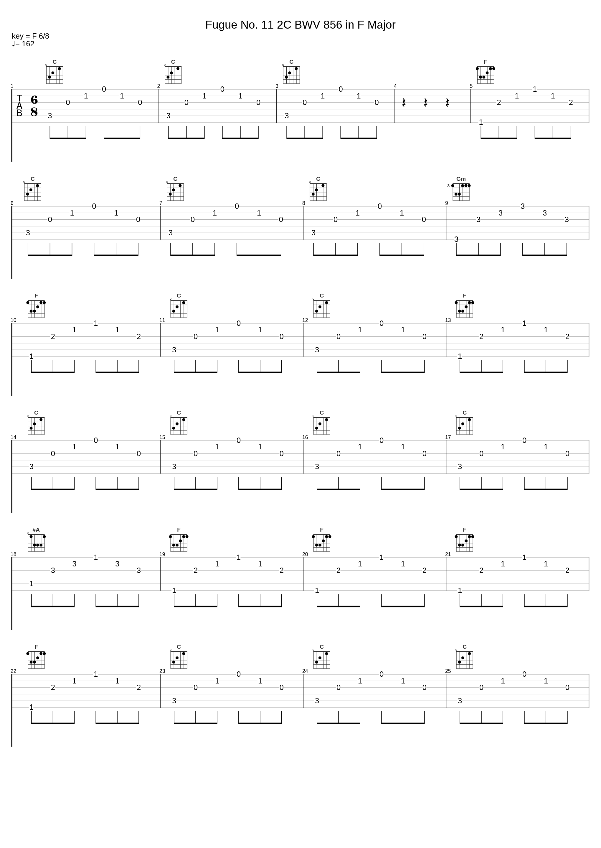 Fugue No. 11 2C BWV 856 in F Major_Johann Sebastian Bach_1