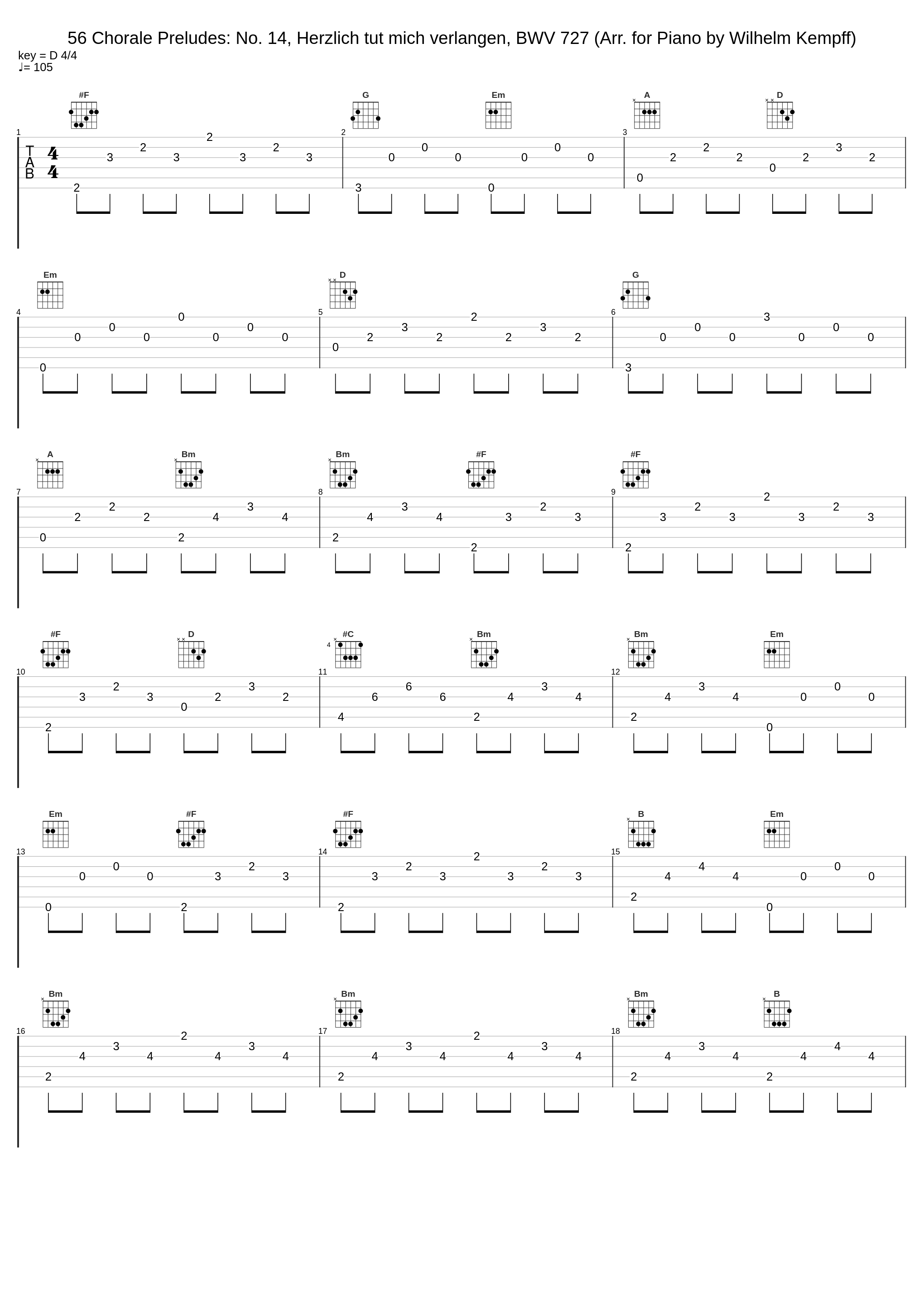 56 Chorale Preludes: No. 14, Herzlich tut mich verlangen, BWV 727 (Arr. for Piano by Wilhelm Kempff)_Gottfried Hemetsberger,Johann Sebastian Bach_1