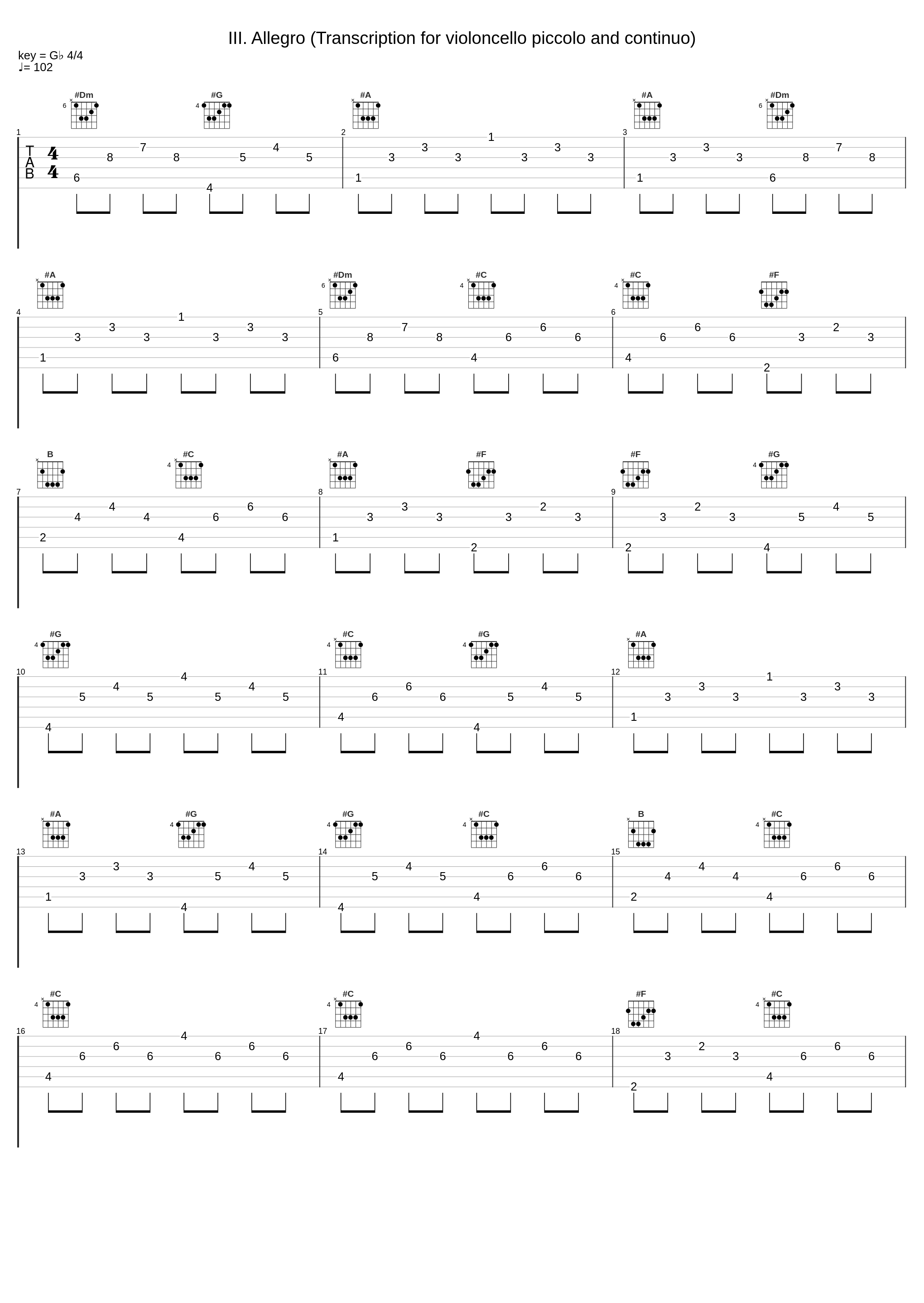 III. Allegro (Transcription for violoncello piccolo and continuo)_Mario Brunello,Roberto Loreggian,Francesco Galligioni,Johann Sebastian Bach_1