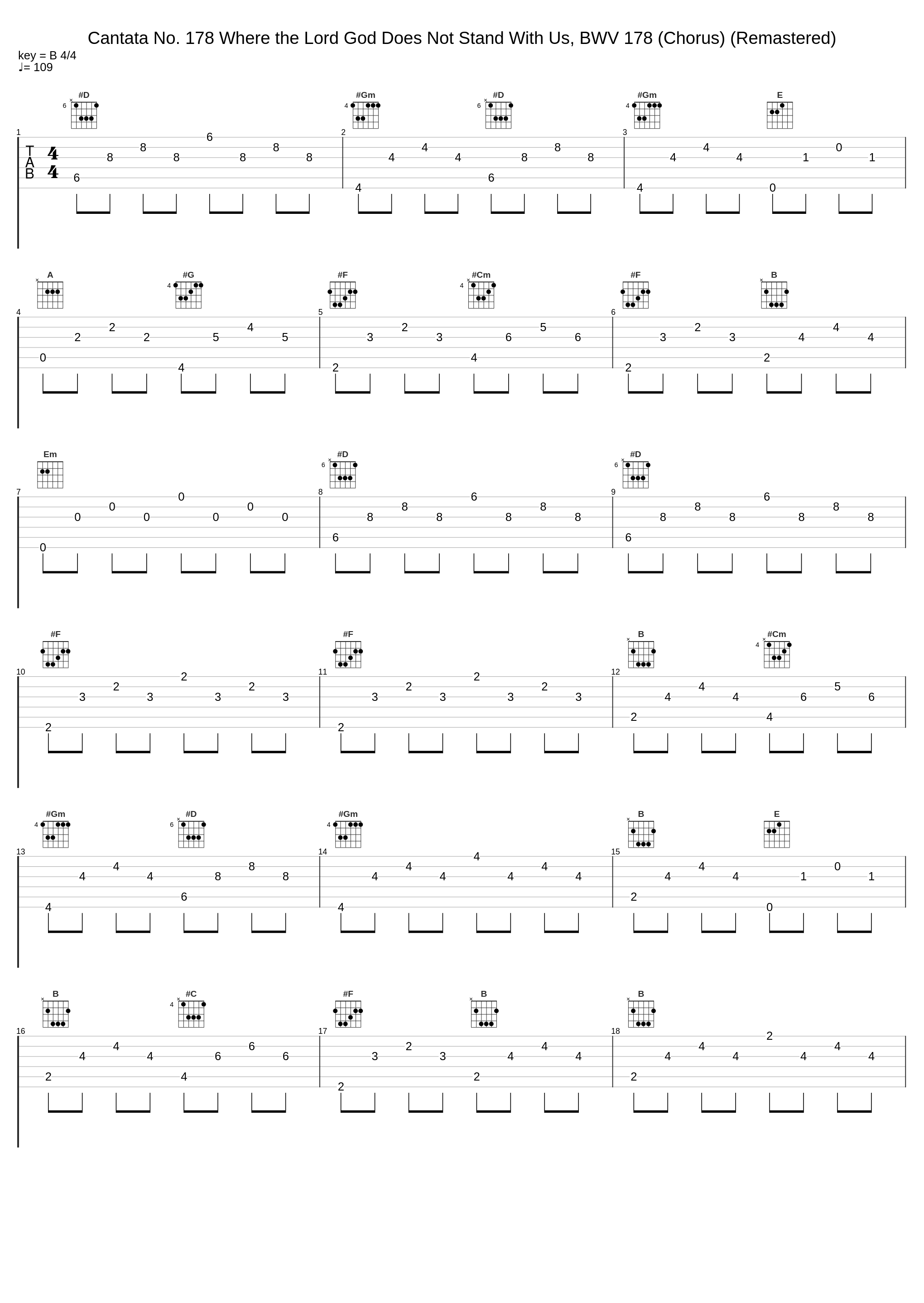 Cantata No. 178 Where the Lord God Does Not Stand With Us, BWV 178 (Chorus) (Remastered)_Johann Sebastian Bach_1