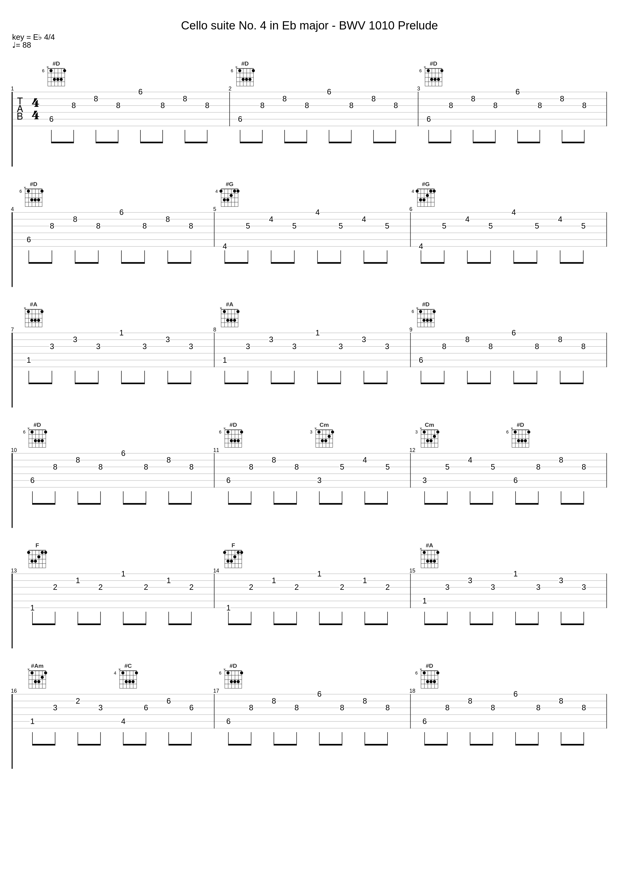 Cello suite No. 4 in Eb major - BWV 1010 Prelude_Johann Sebastian Bach,Nologo_1