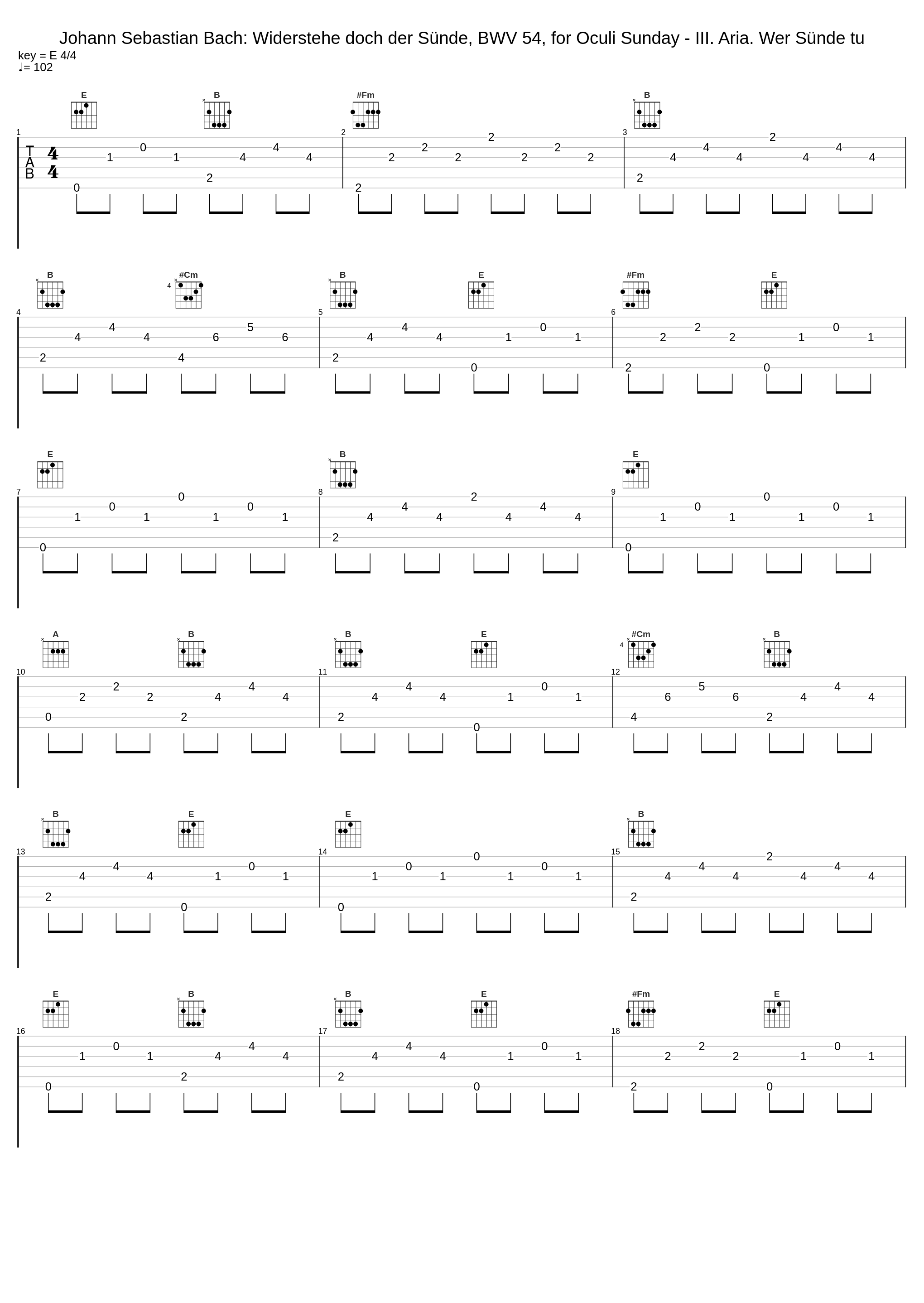 Johann Sebastian Bach: Widerstehe doch der Sünde, BWV 54, for Oculi Sunday - III. Aria. Wer Sünde tu_Johann Sebastian Bach_1