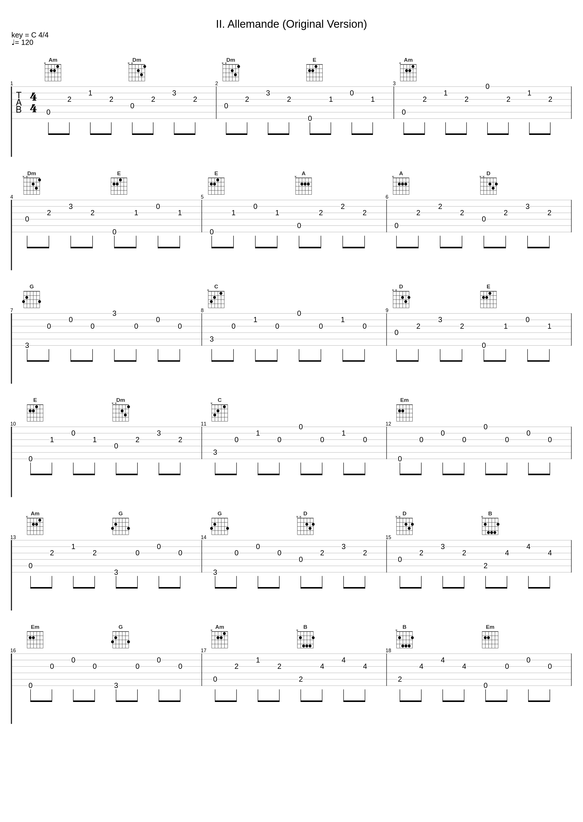 II. Allemande (Original Version)_Johann Sebastian Bach,C Red_1