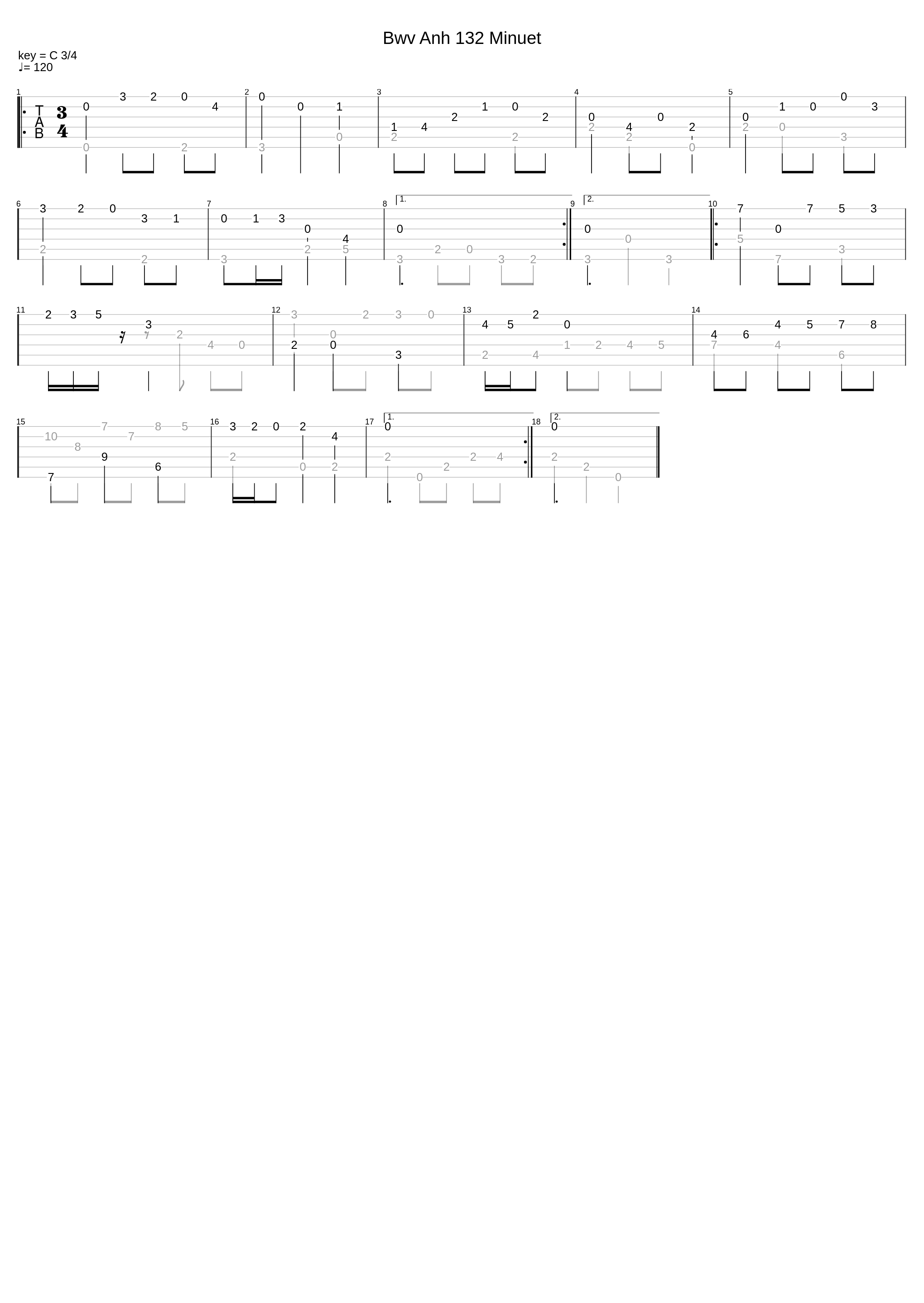 Bwv Anh 132 Minuet_Johann Sebastian Bach_1