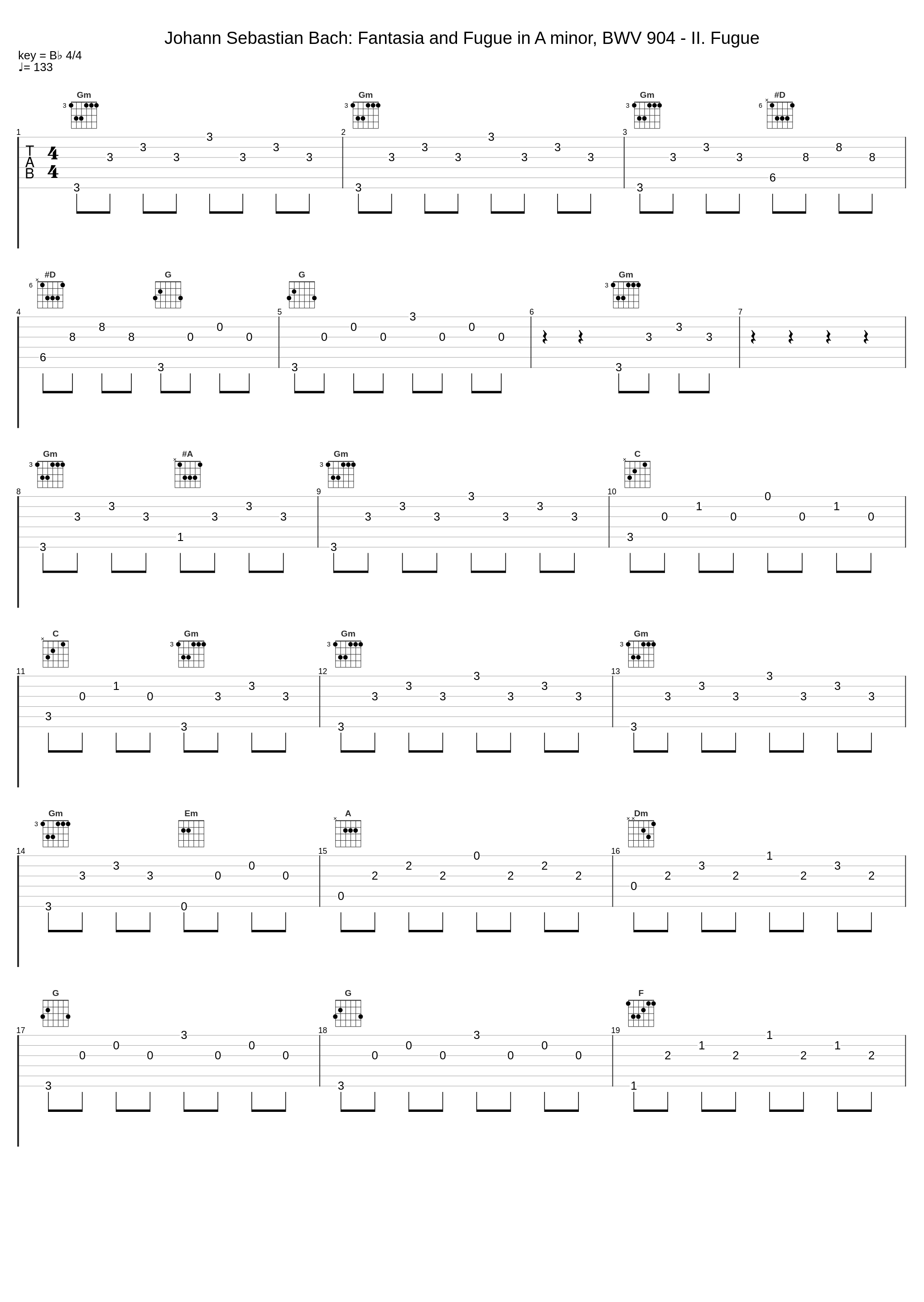 Johann Sebastian Bach: Fantasia and Fugue in A minor, BWV 904 - II. Fugue_Johann Sebastian Bach_1