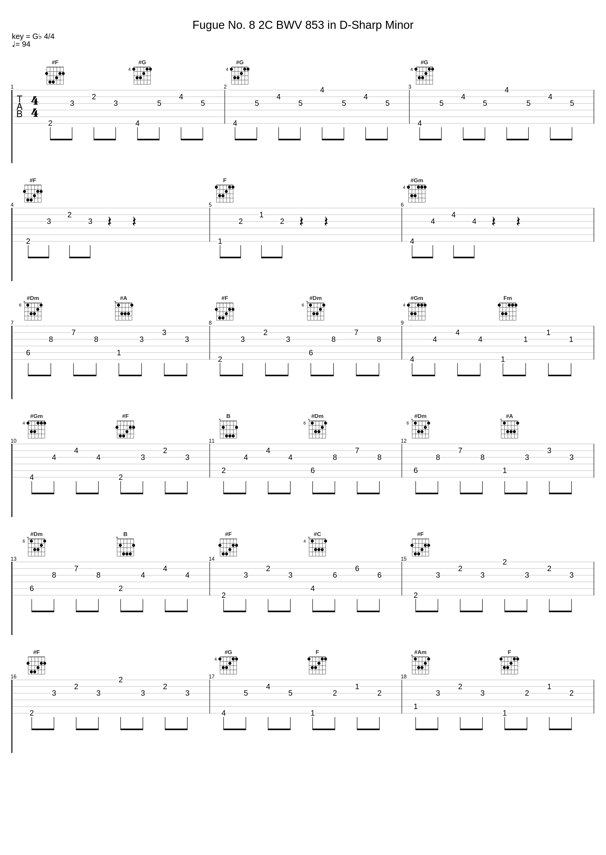 Fugue No. 8 2C BWV 853 in D-Sharp Minor_Johann Sebastian Bach_1