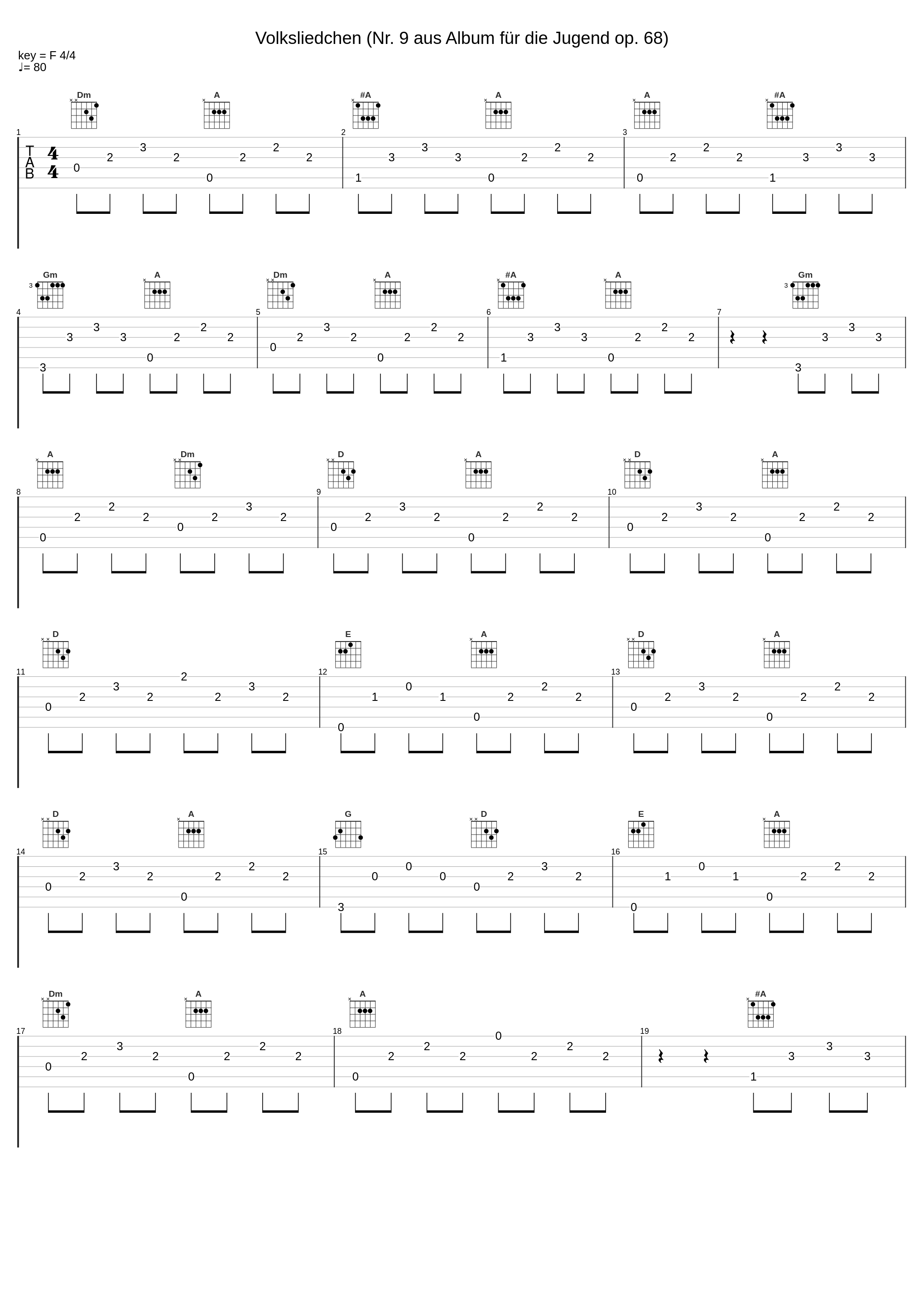 Volksliedchen (Nr. 9 aus Album für die Jugend op. 68)_Robert Schumann_1