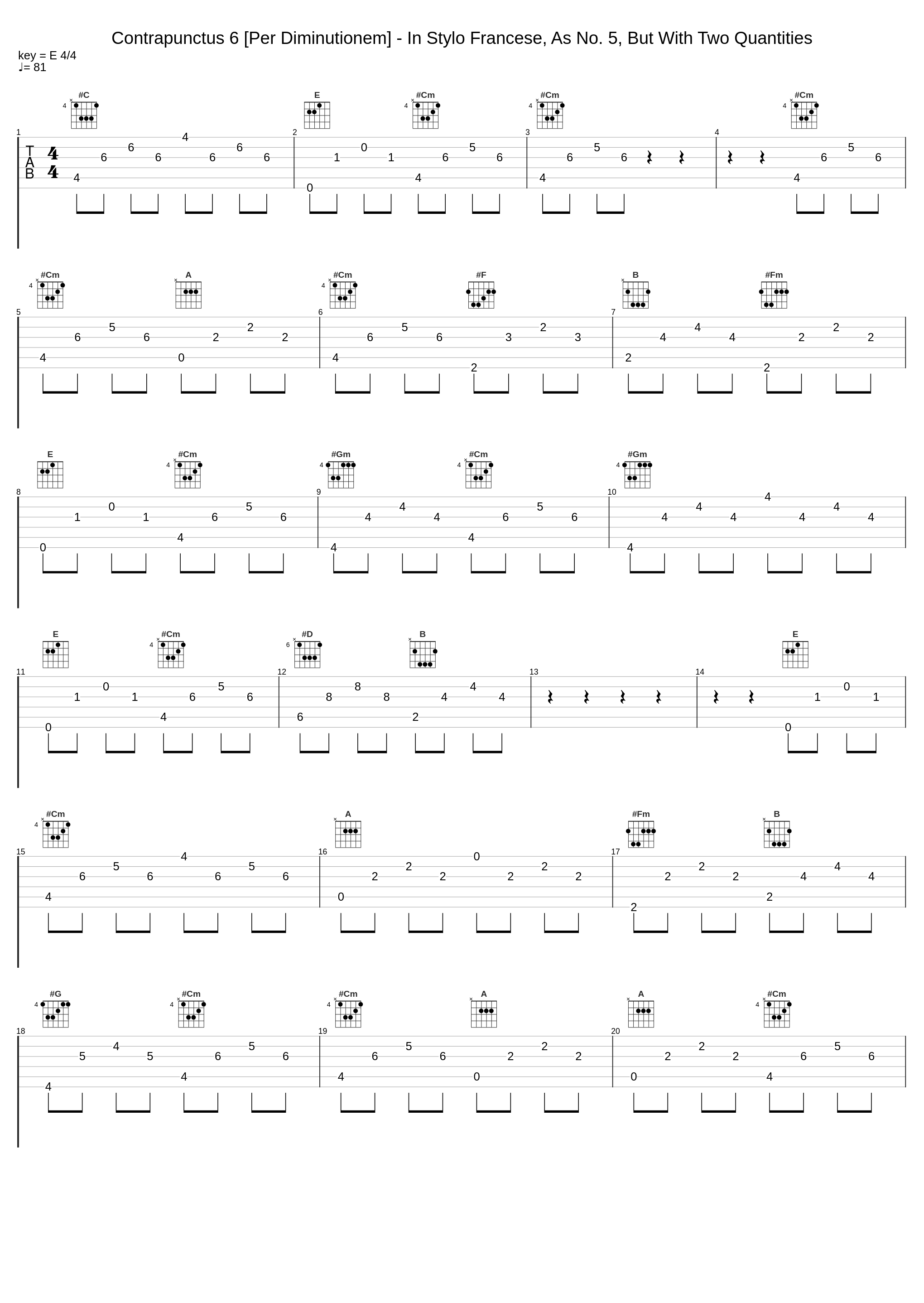 Contrapunctus 6 [Per Diminutionem] - In Stylo Francese, As No. 5, But With Two Quantities_Wikman,Johann Sebastian Bach_1