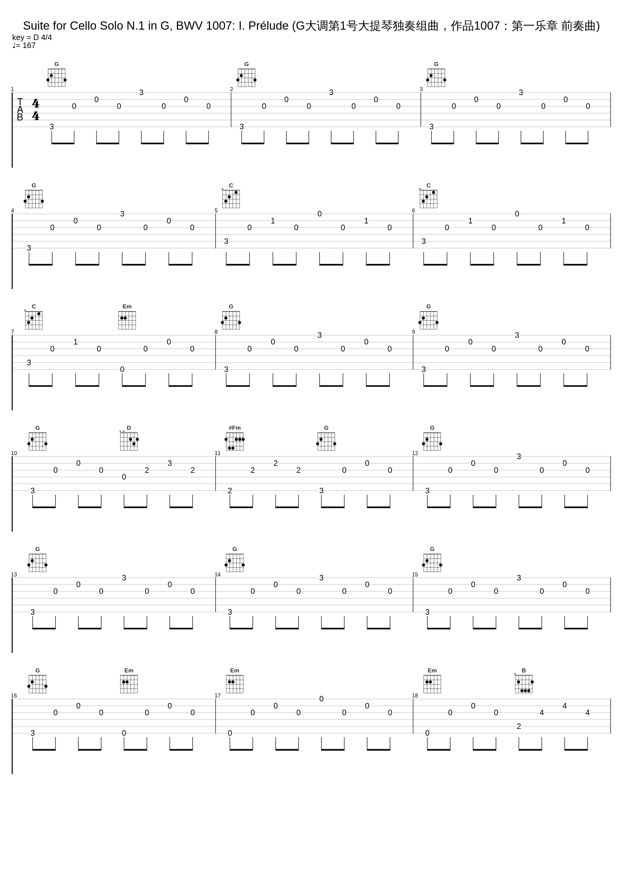 Suite for Cello Solo N.1 in G, BWV 1007: I. Prélude (G大调第1号大提琴独奏组曲，作品1007：第一乐章 前奏曲)_Piero Salvatori,Johann Sebastian Bach_1