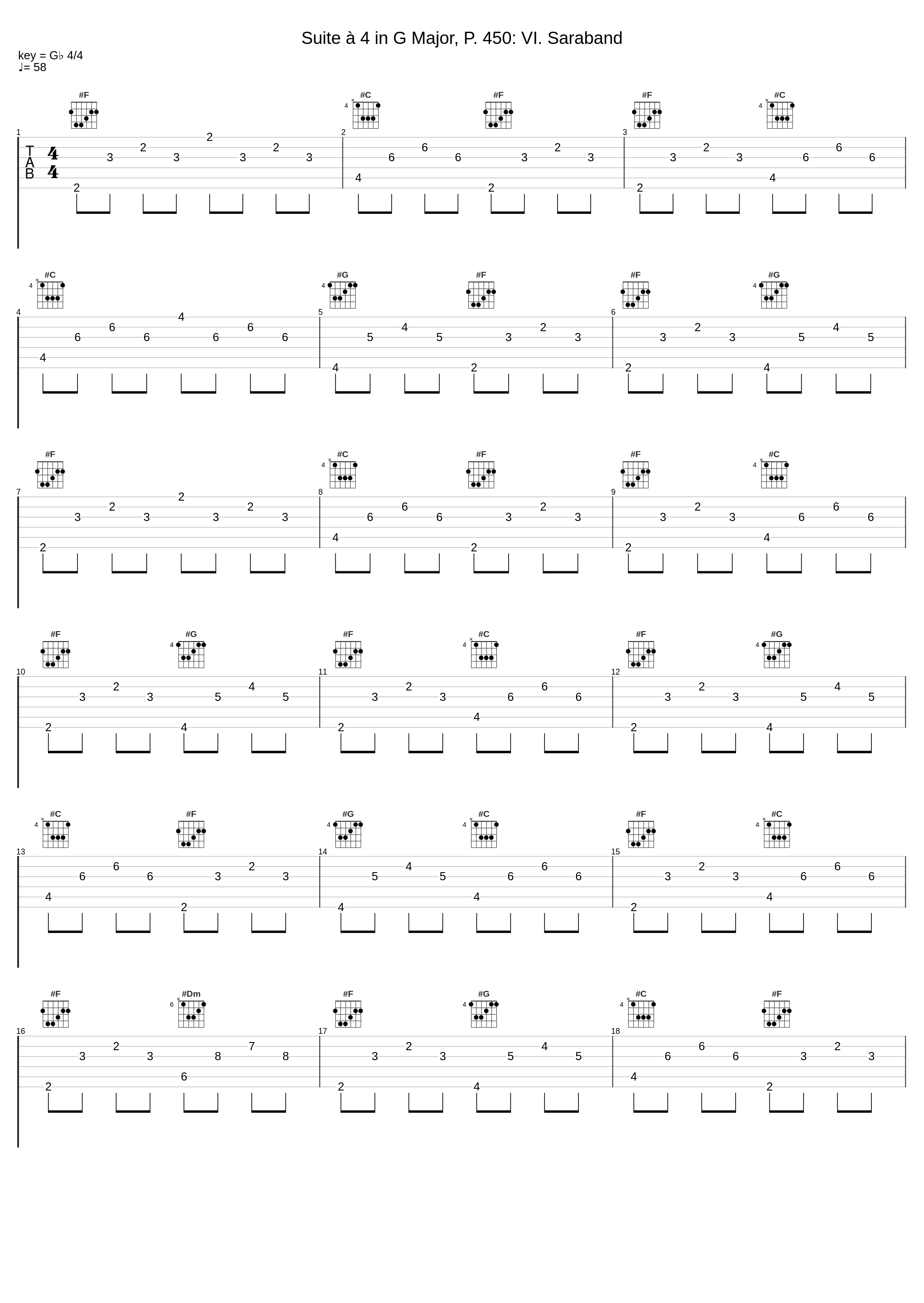 Suite à 4 in G Major, P. 450: VI. Saraband_Harmonie Universelle,Johann Pachelbel_1