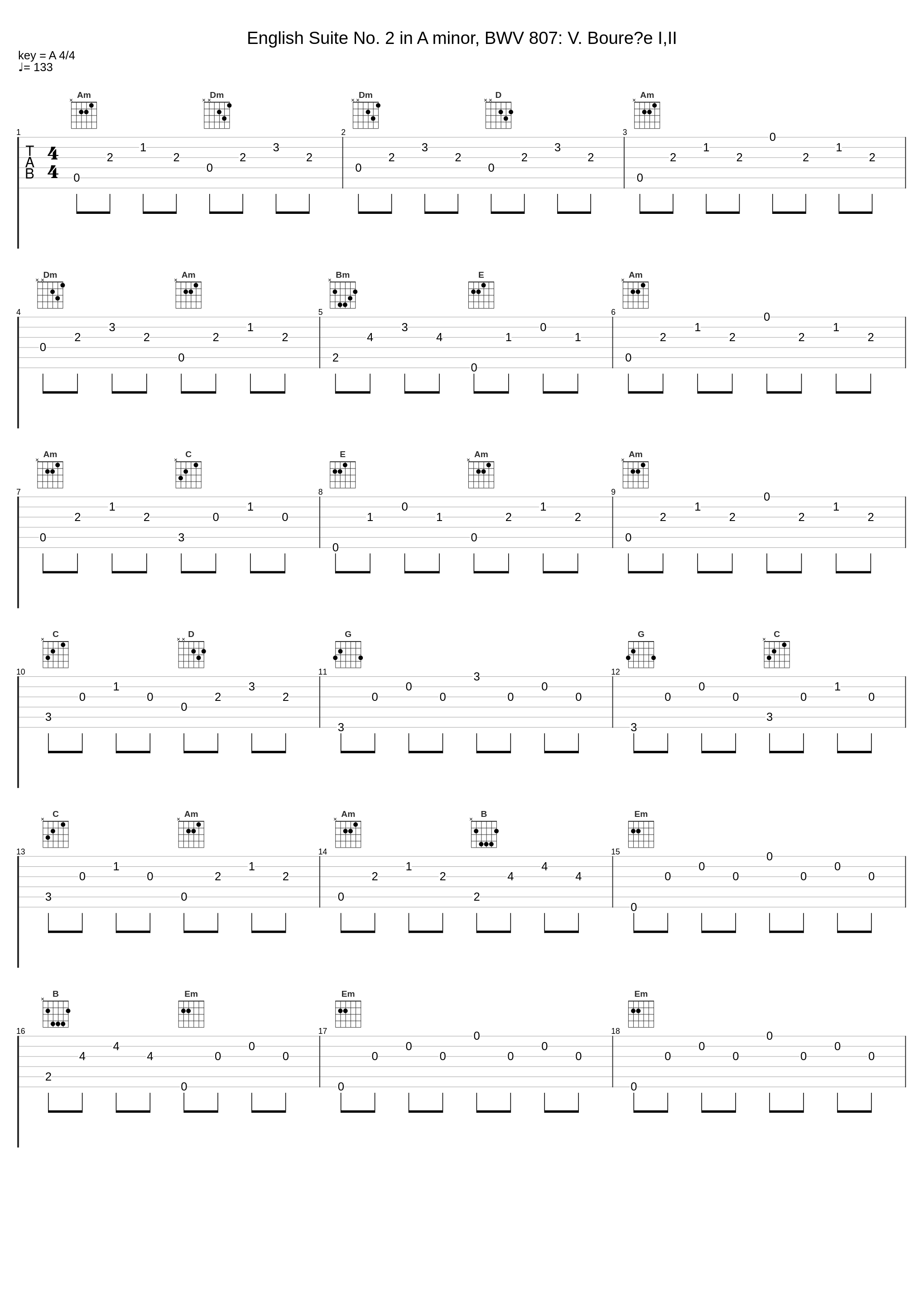 English Suite No. 2 in A minor, BWV 807: V. Bourée I,II_Al Goranski,Johann Sebastian Bach_1