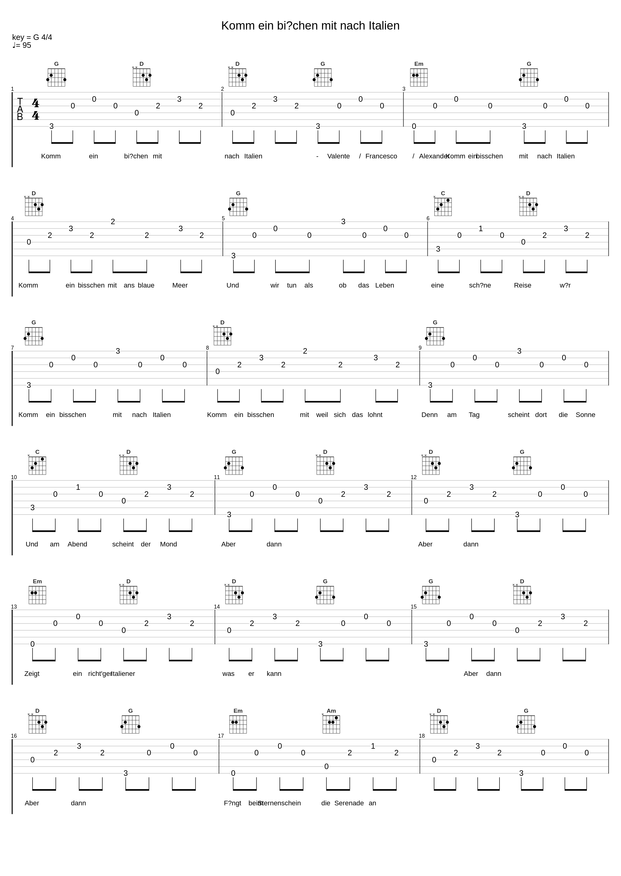 Komm ein bißchen mit nach Italien_Valente,Francesco,Alexander_1