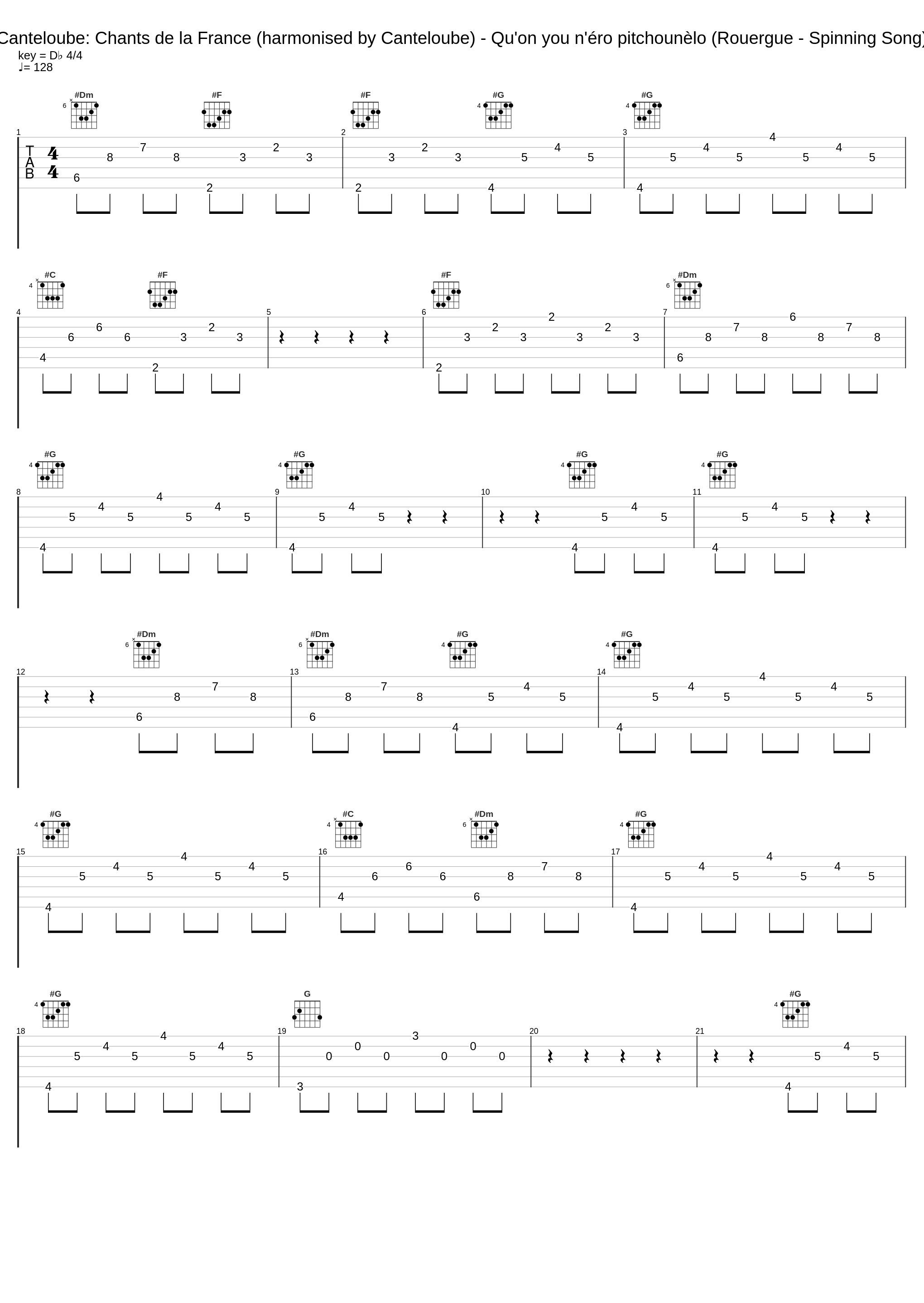 Canteloube: Chants de la France (harmonised by Canteloube) - Qu'on you n'éro pitchounèlo (Rouergue - Spinning Song)_Lucie Daullene,Joseph Canteloube_1