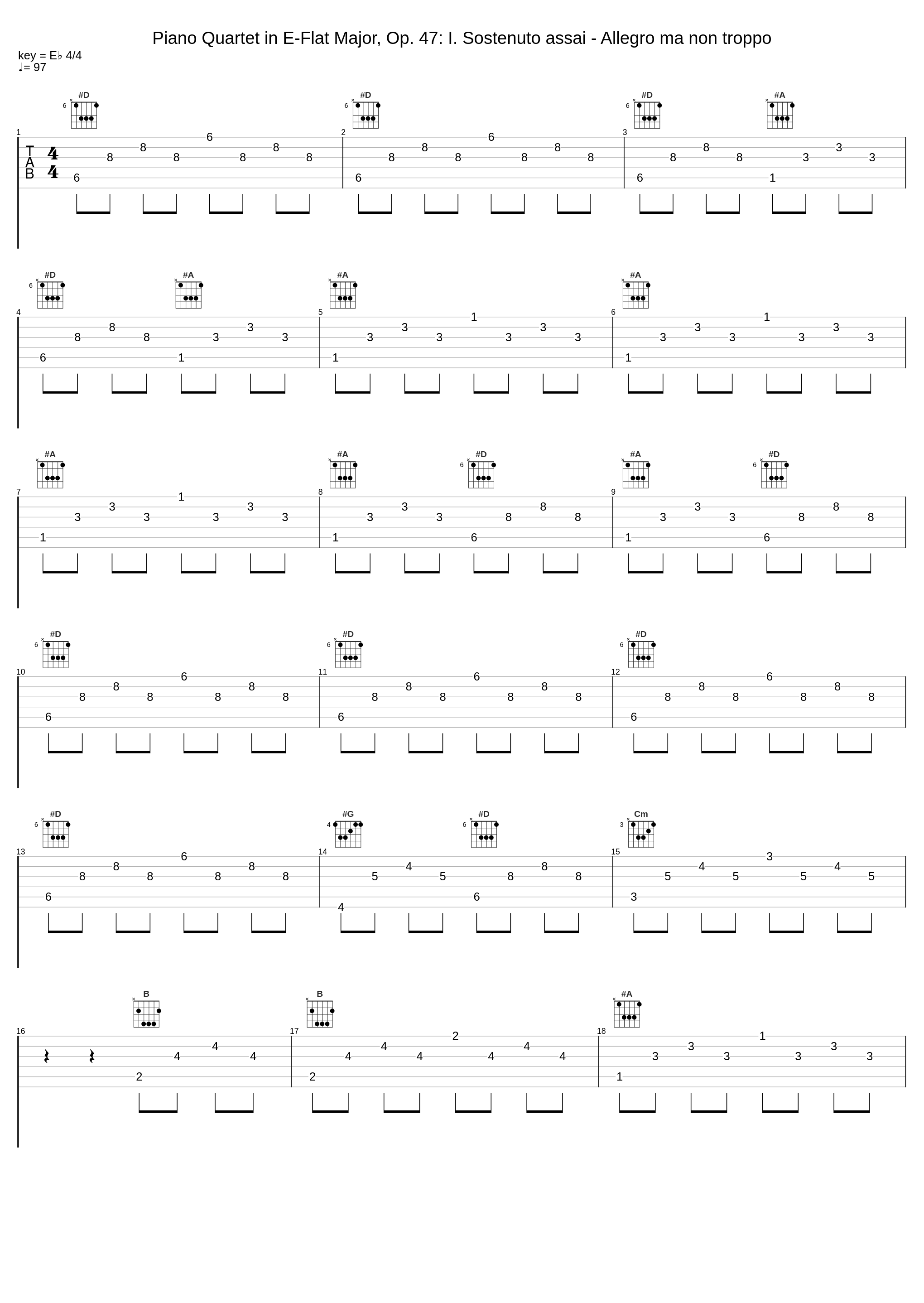 Piano Quartet in E-Flat Major, Op. 47: I. Sostenuto assai - Allegro ma non troppo_Gabriele Pieranunzi,Francesco Fiore,Rocco Filippini,Alfons Kontarsky,Robert Schumann_1