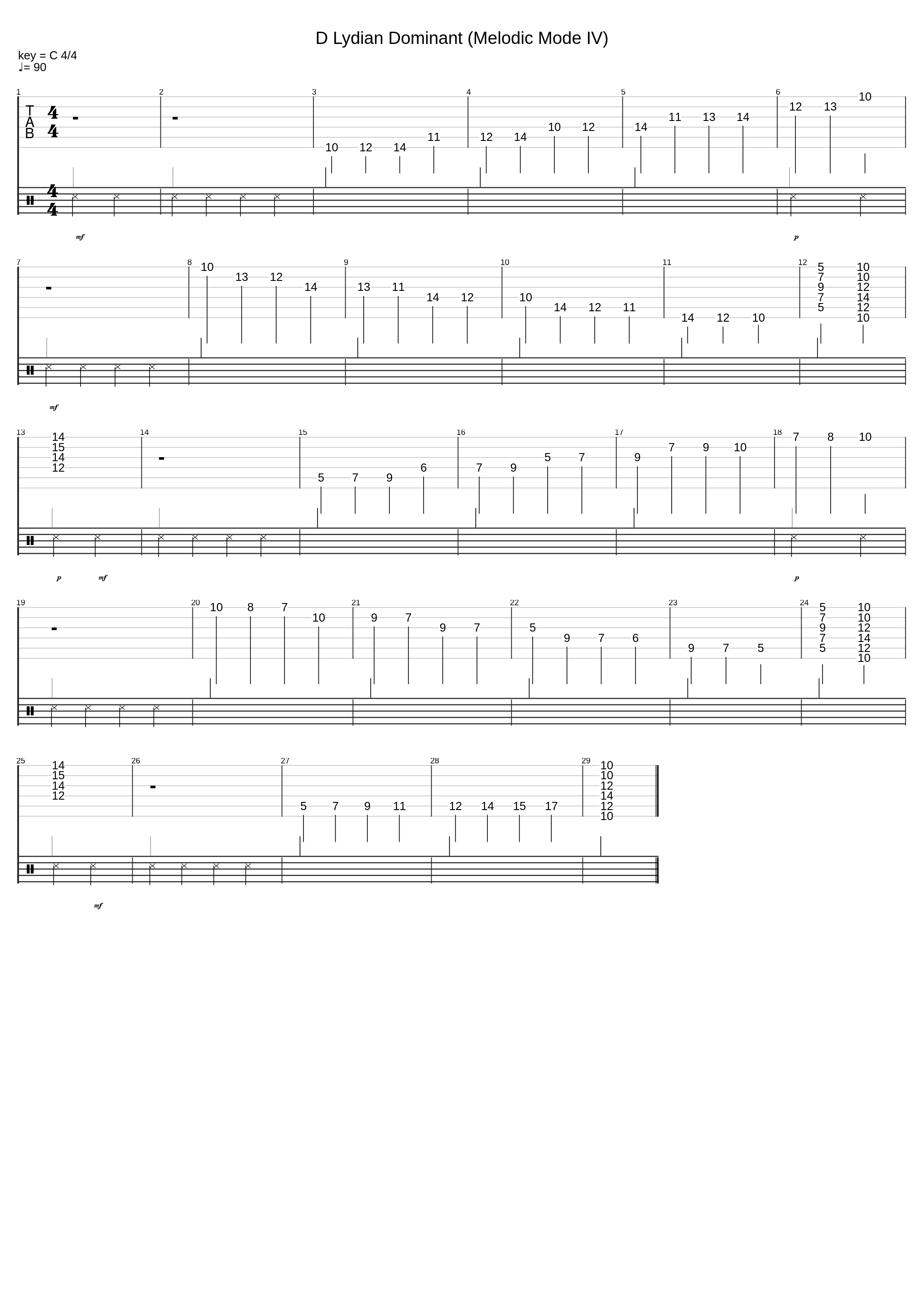 D Lydian Dominant (Melodic Mode Ⅳ)_Joseph Spirito_1