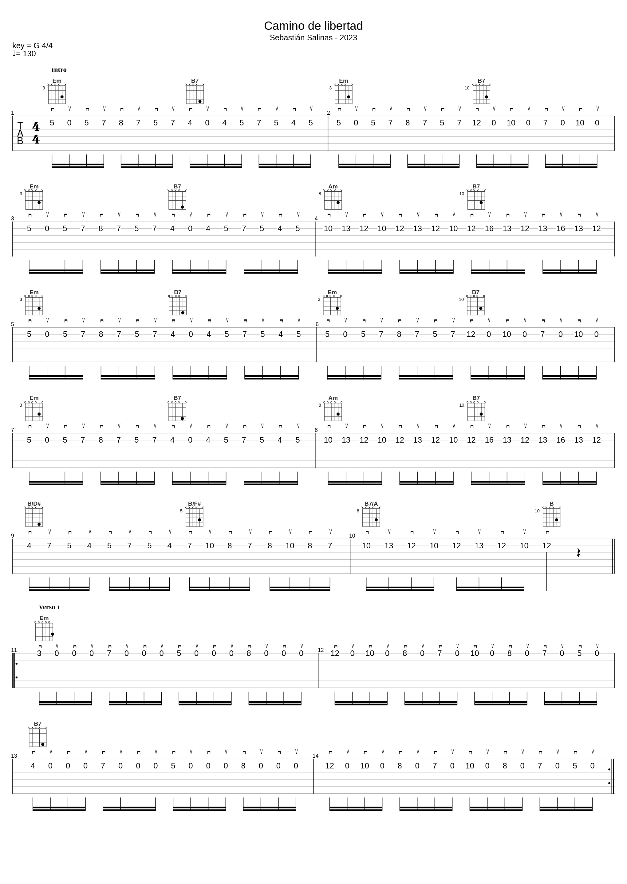 Camino de libertad - Tab by Sebastian Salinas - sebastiansalinasguitarra.com_Sebastian Salinas_1
