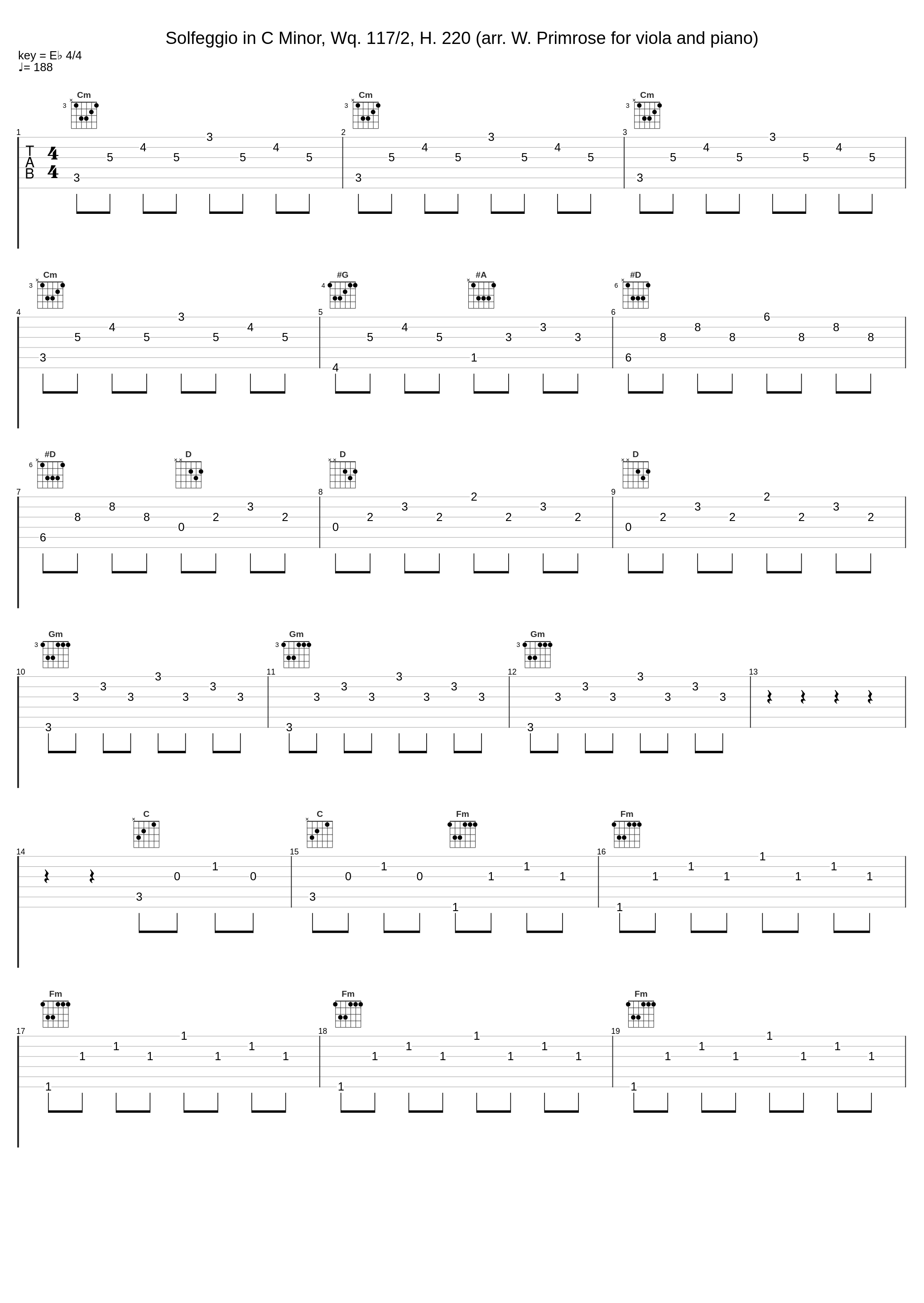 Solfeggio in C Minor, Wq. 117/2, H. 220 (arr. W. Primrose for viola and piano)_William Primrose,Joseph Kahn_1