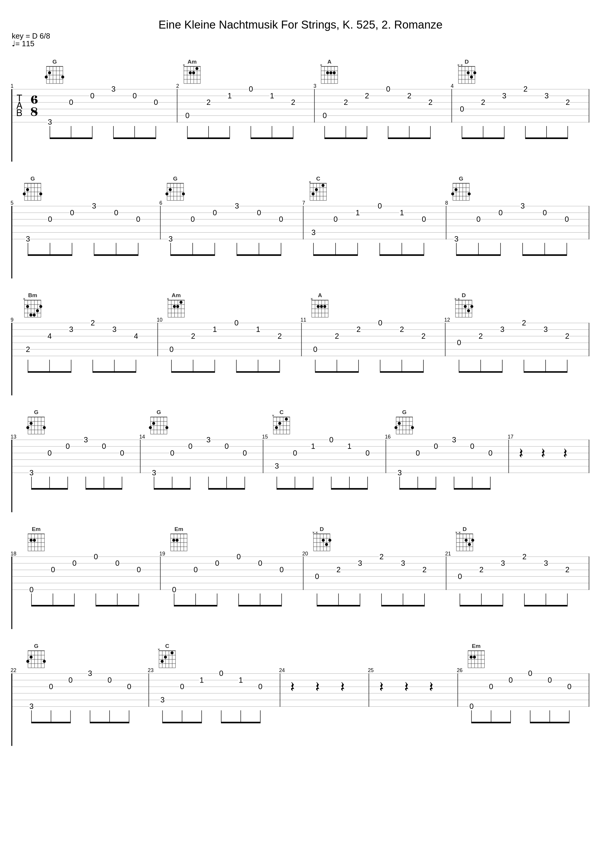 Eine Kleine Nachtmusik For Strings, K. 525, 2. Romanze_Wolfgang Amadeus Mozart_1