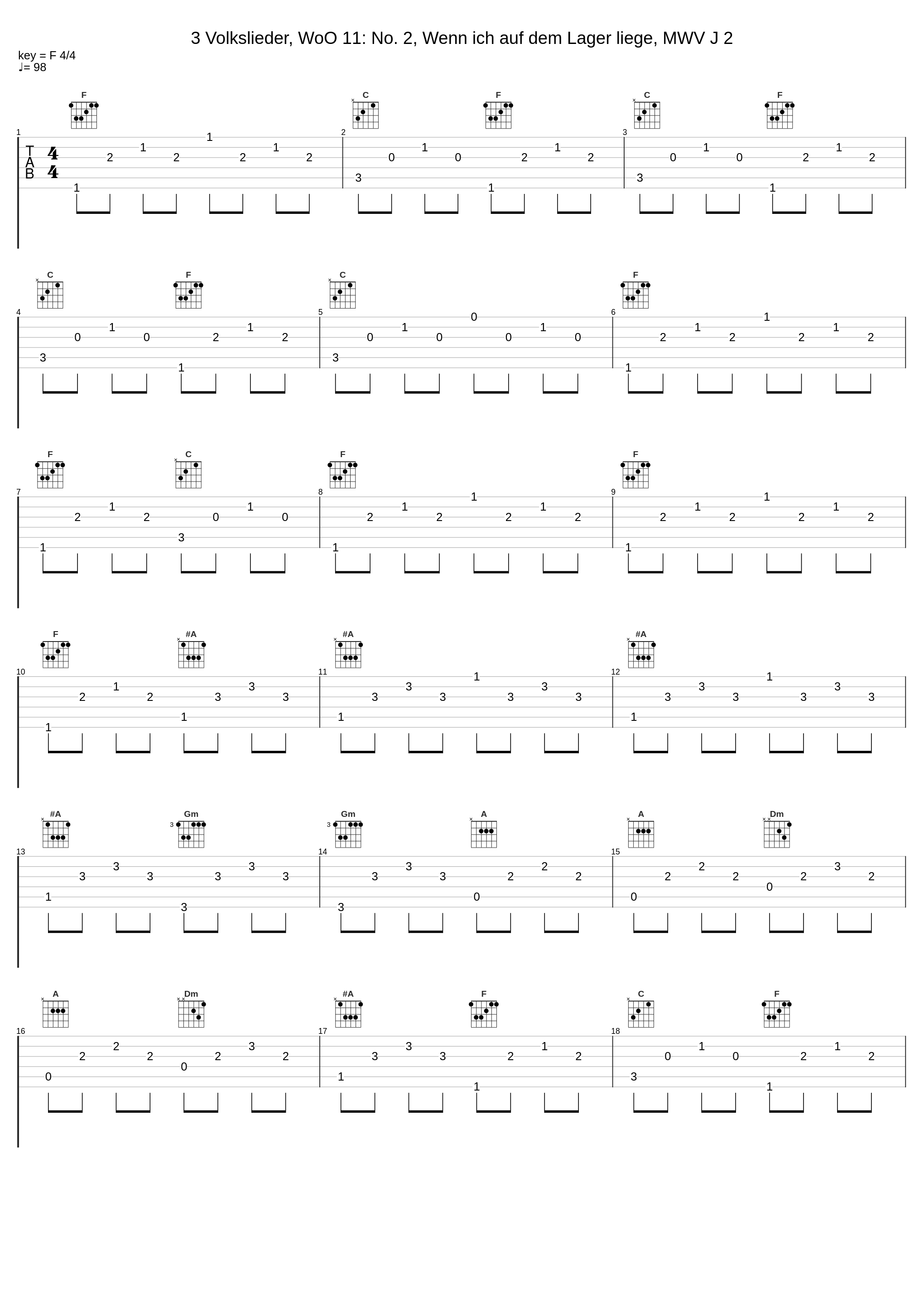 3 Volkslieder, WoO 11: No. 2, Wenn ich auf dem Lager liege, MWV J 2_Felicitas Erb,Judith Erb,Doriana Tchakarova_1