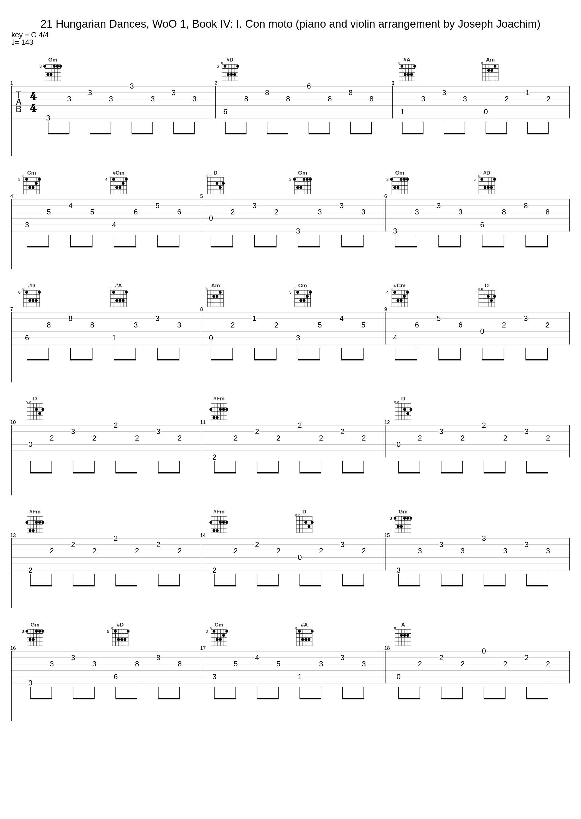 21 Hungarian Dances, WoO 1, Book IV: I. Con moto (piano and violin arrangement by Joseph Joachim)_Frank Maus,Oscar Shumsky,Johannes Brahms,Joseph Joachim_1