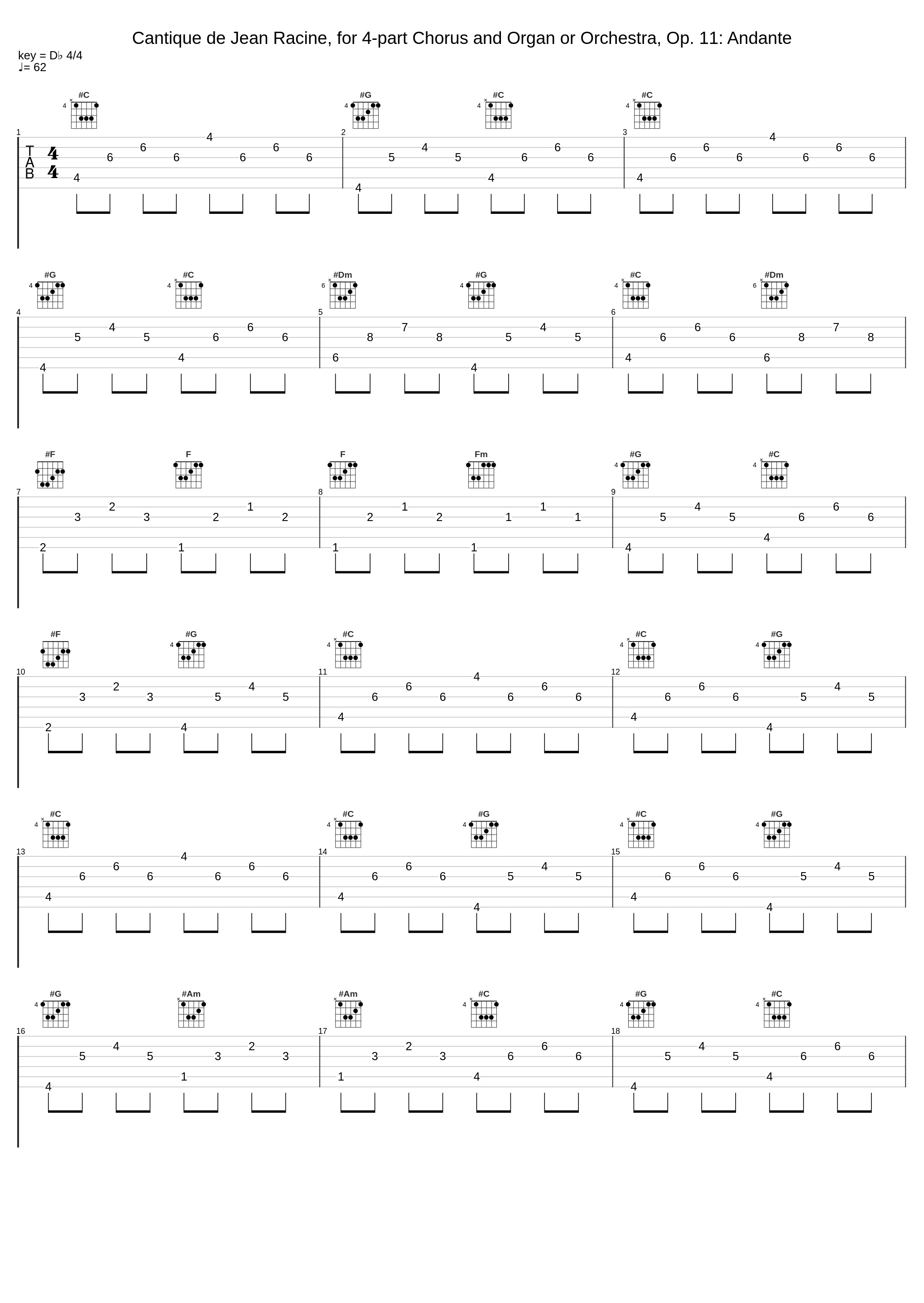 Cantique de Jean Racine, for 4-part Chorus and Organ or Orchestra, Op. 11: Andante_Choeur de chambre les éléments,Joel Suhubiette,Olivier Vernet,Gabriel Fauré_1