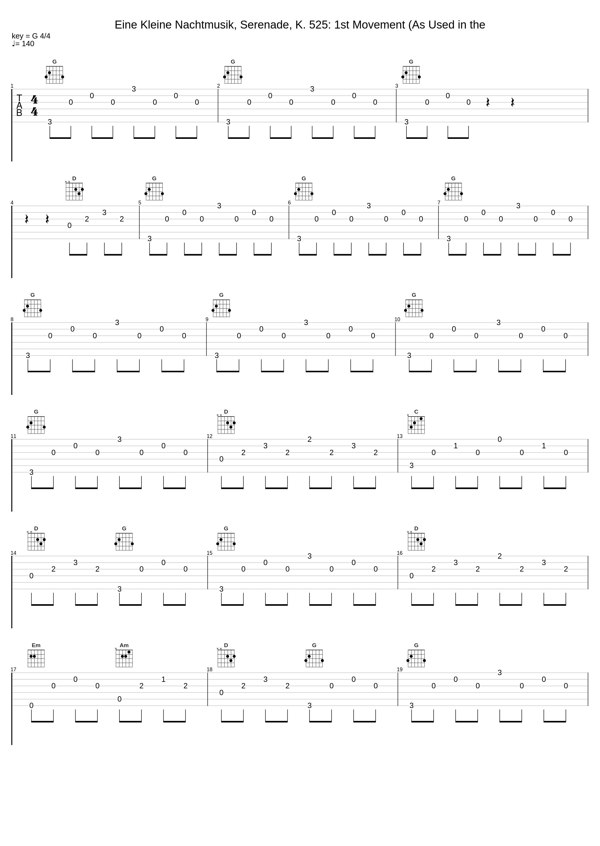 Eine Kleine Nachtmusik, Serenade, K. 525: 1st Movement (As Used in the_Wolfgang Amadeus Mozart_1