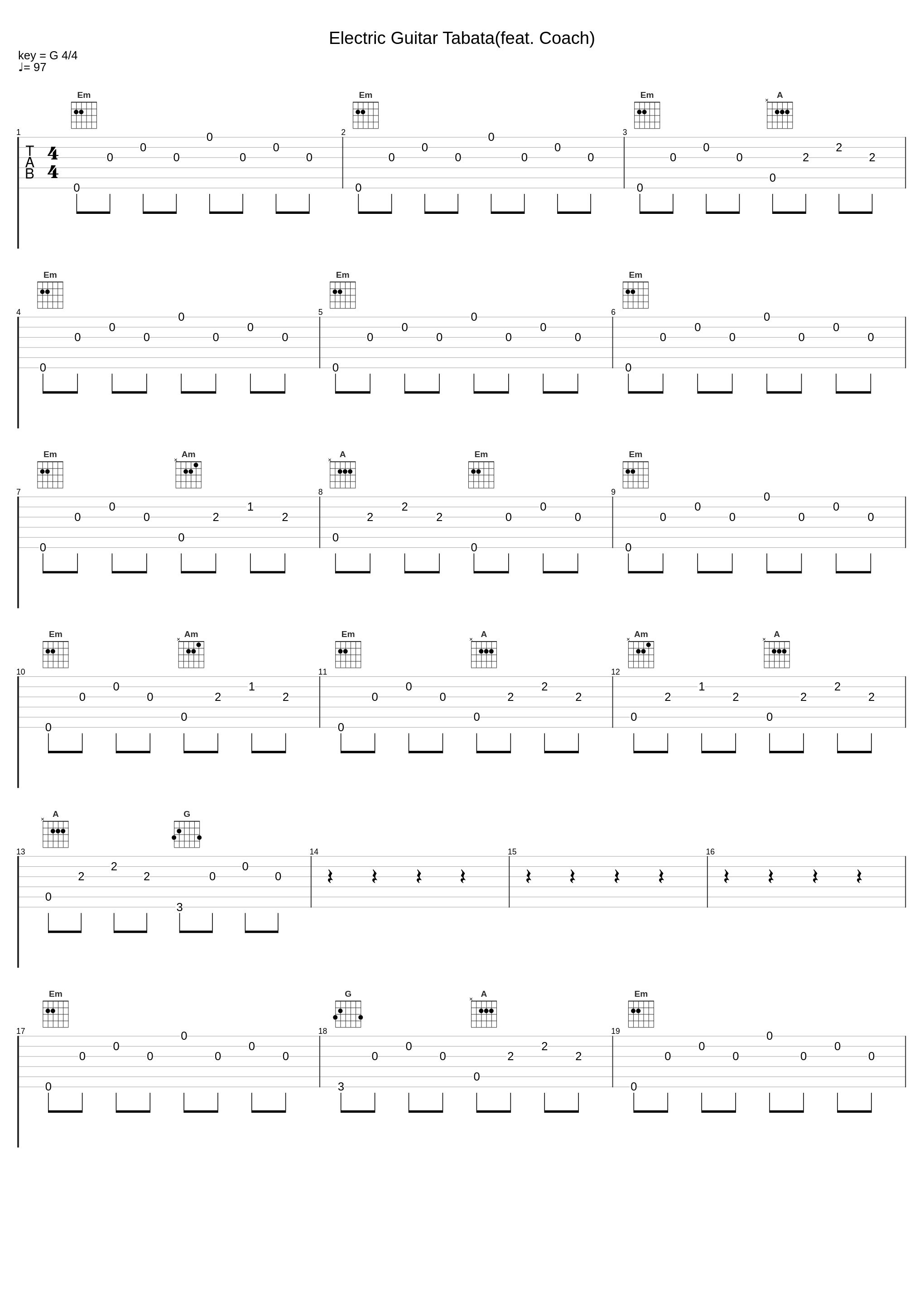 Electric Guitar Tabata(feat. Coach)_Tabata Songs,Coach_1