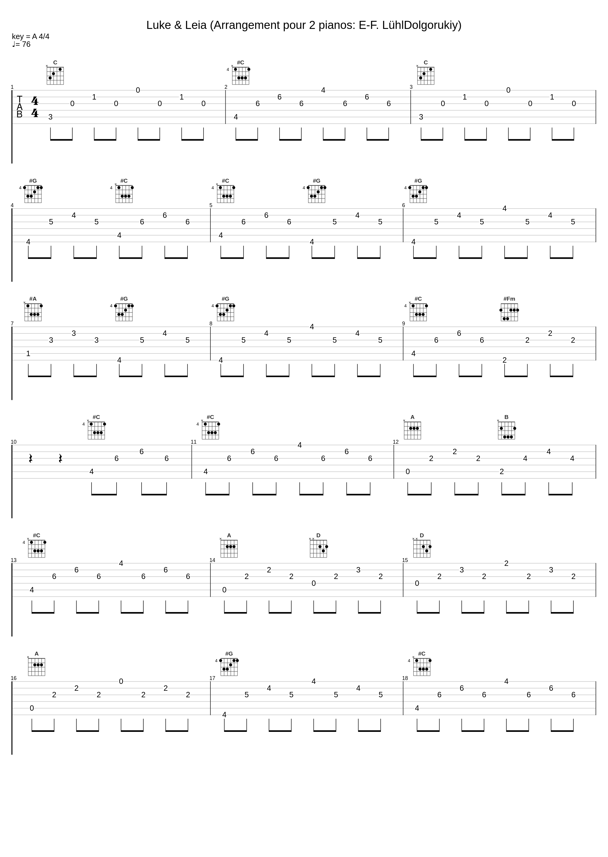 Luke & Leia (Arrangement pour 2 pianos: E-F. LühlDolgorukiy)_John Williams_1