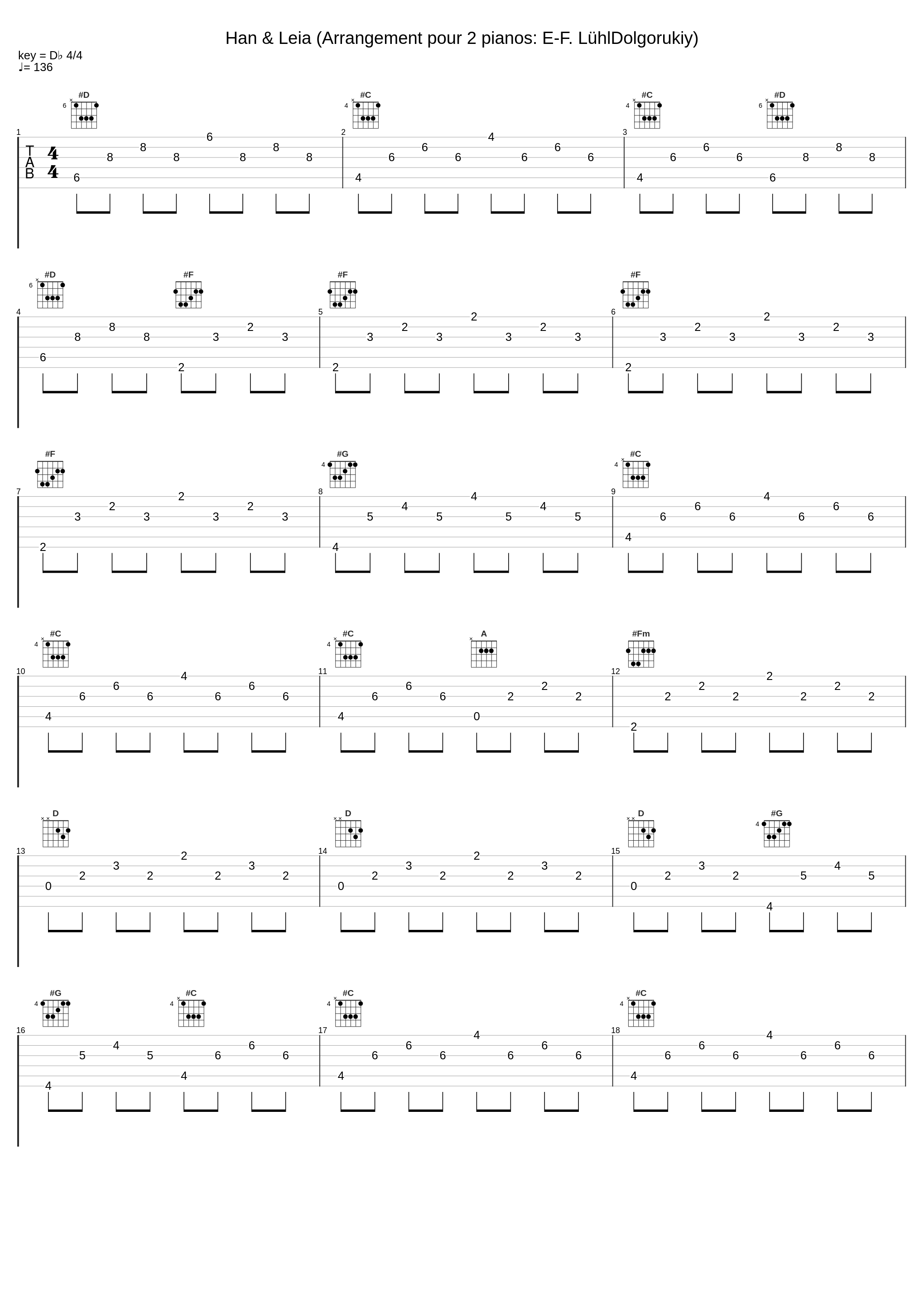 Han & Leia (Arrangement pour 2 pianos: E-F. LühlDolgorukiy)_John Williams_1