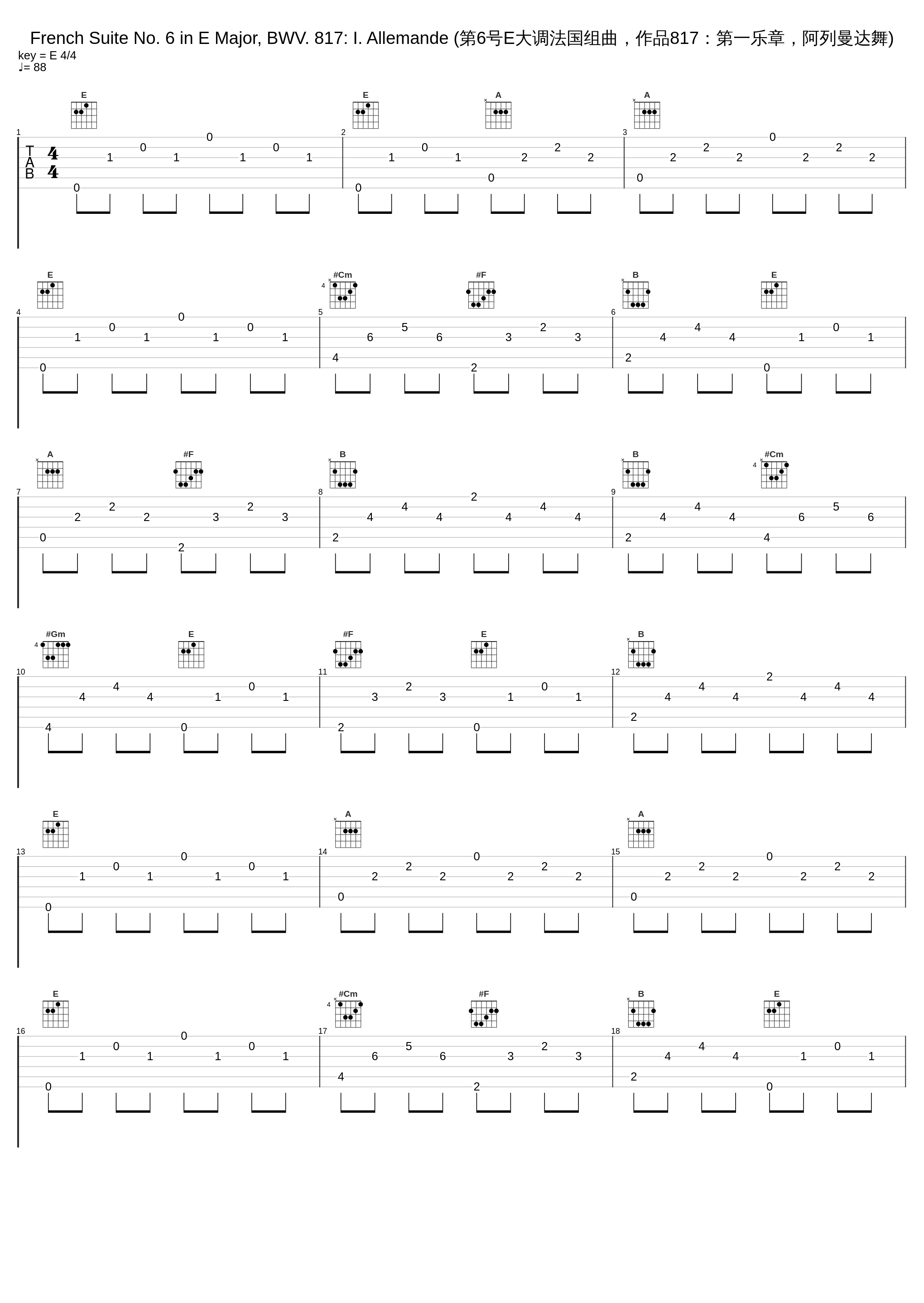 French Suite No. 6 in E Major, BWV. 817: I. Allemande (第6号E大调法国组曲，作品817：第一乐章，阿列曼达舞)_John Williams,Peter Hurford_1