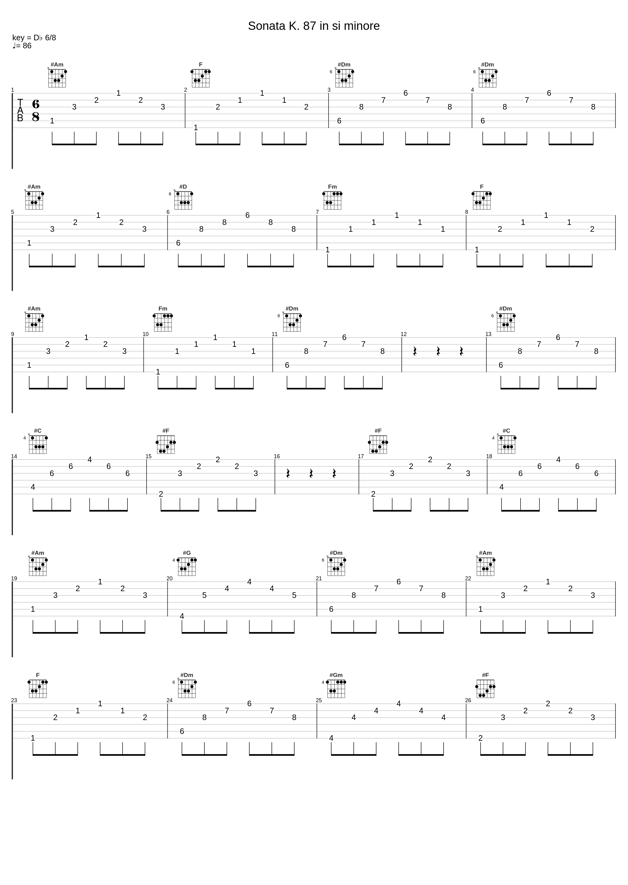 Sonata K. 87 in si minore_Les Récréations,Domenico Scarlatti_1