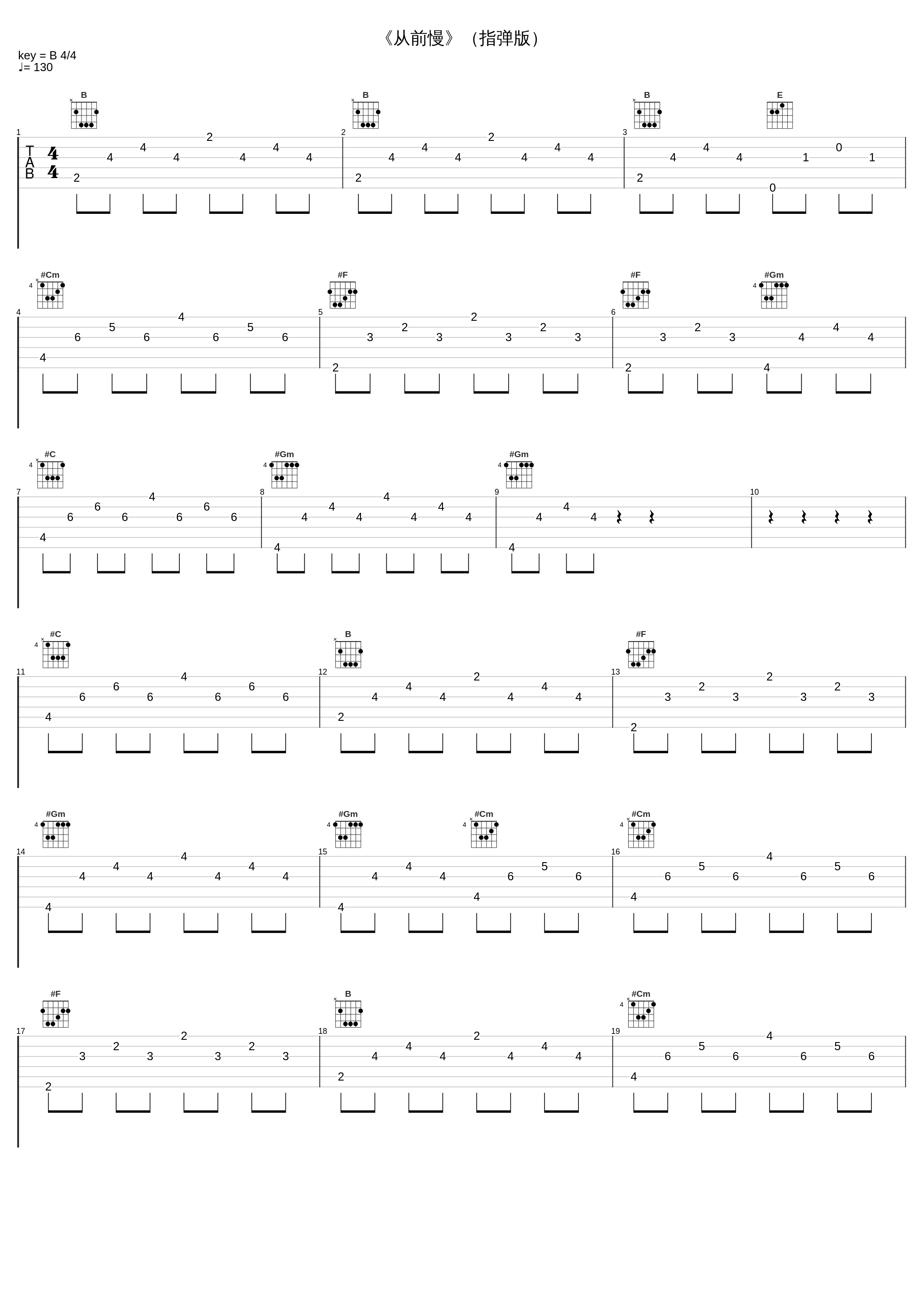 《从前慢》（指弹版）_汤文杰_1