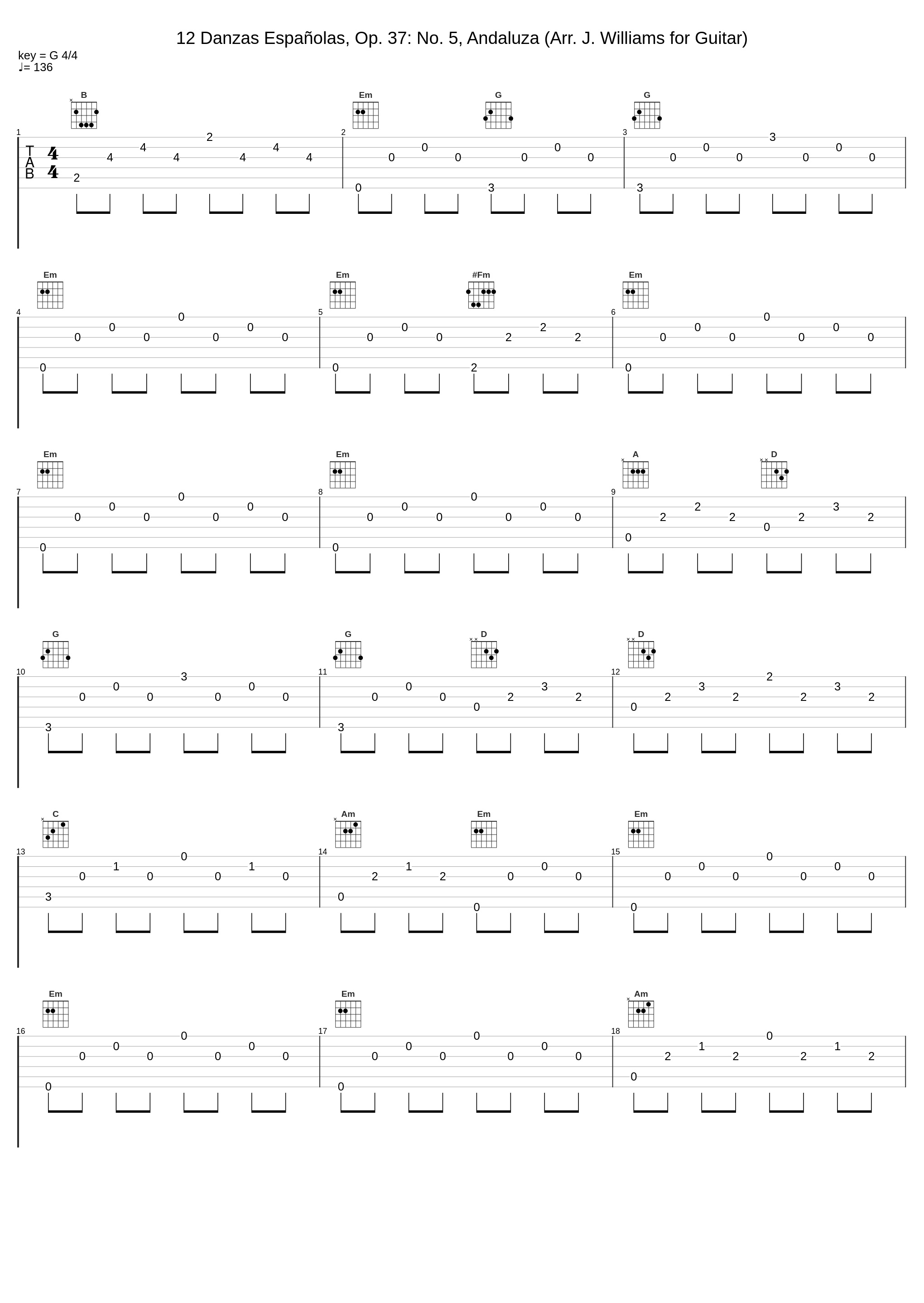 12 Danzas Españolas, Op. 37: No. 5, Andaluza (Arr. J. Williams for Guitar)_John Williams,Enrique Granados_1