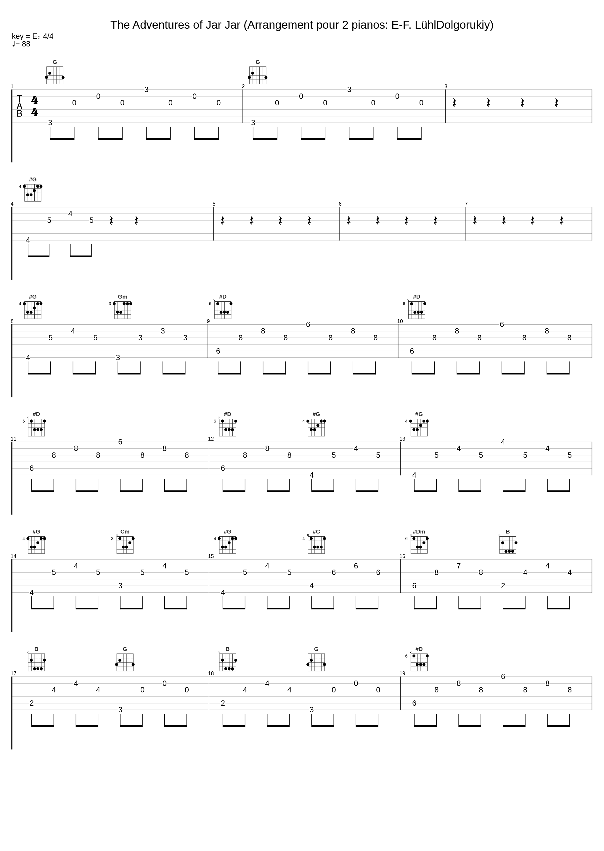 The Adventures of Jar Jar (Arrangement pour 2 pianos: E-F. LühlDolgorukiy)_John Williams_1