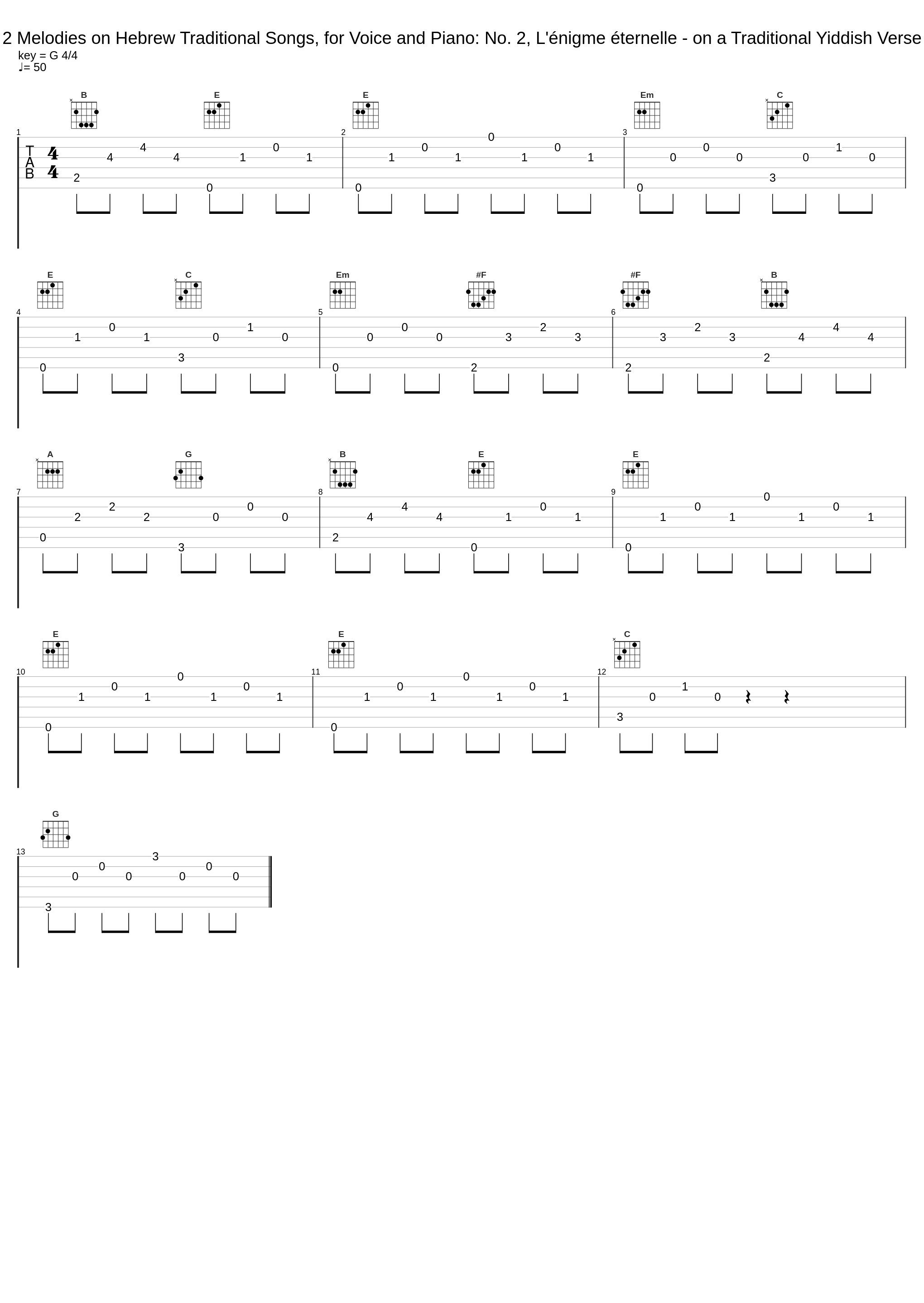 2 Melodies on Hebrew Traditional Songs, for Voice and Piano: No. 2, L'énigme éternelle - on a Traditional Yiddish Verse_Bernard Kruysen,Noël Lee,Maurice Ravel_1